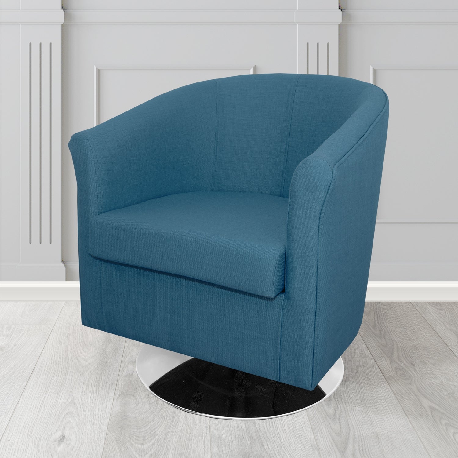 Tuscany Swivel Tub Chair in Agua Fabrics Linetta Contract Crib 5 Fabric - Antimicrobial & Waterproof