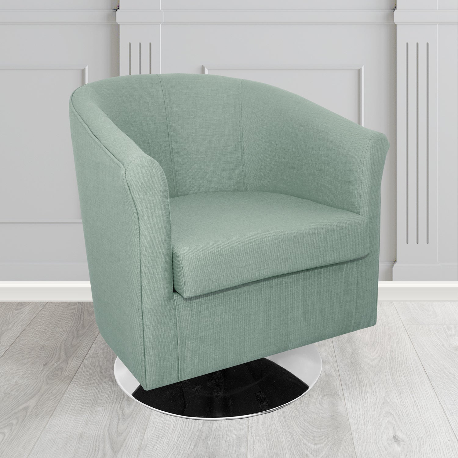 Tuscany Swivel Tub Chair in Agua Fabrics Linetta Contract Crib 5 Fabric - Antimicrobial & Waterproof