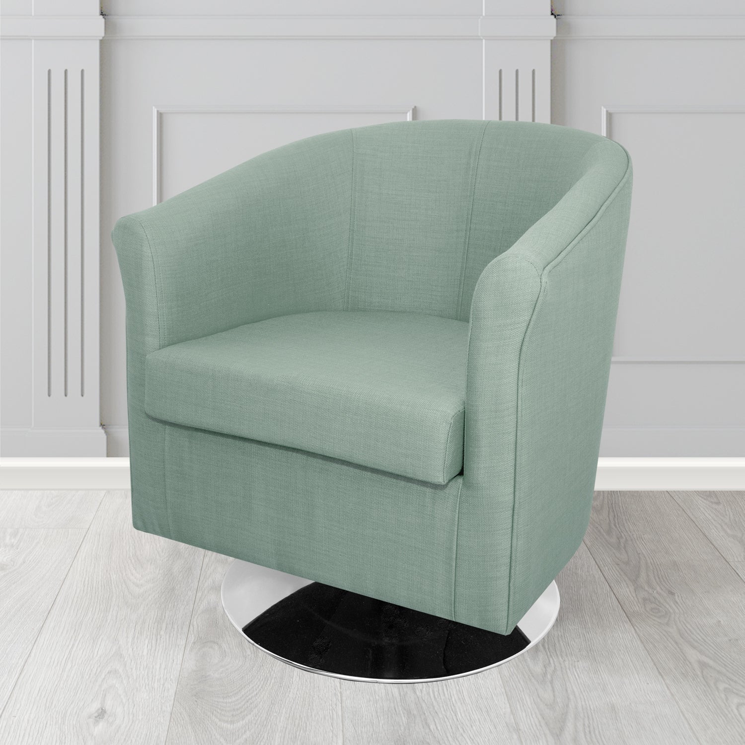 Tuscany Swivel Tub Chair in Agua Fabrics Linetta Contract Crib 5 Fabric - Antimicrobial & Waterproof