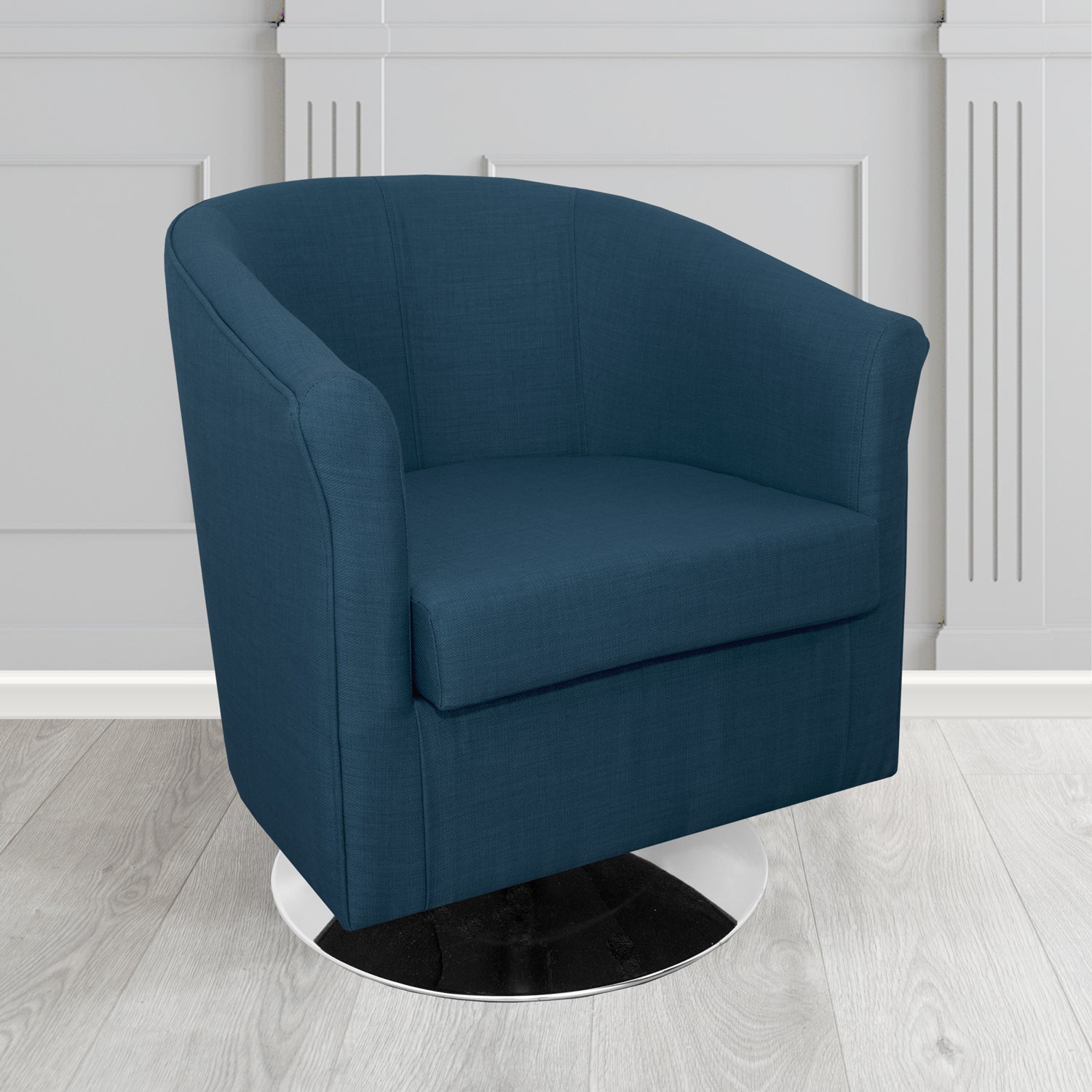Tuscany Swivel Tub Chair in Agua Fabrics Linetta Contract Crib 5 Fabric - Antimicrobial & Waterproof