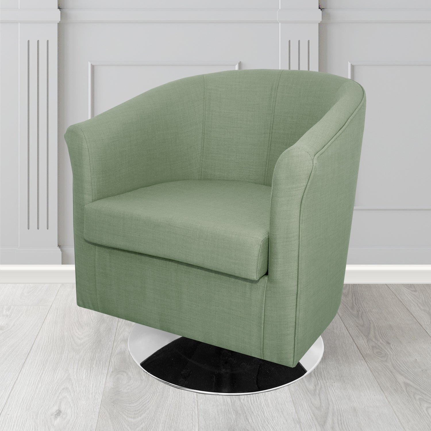 Tuscany Swivel Tub Chair in Agua Fabrics Linetta Contract Crib 5 Fabric - Antimicrobial & Waterproof