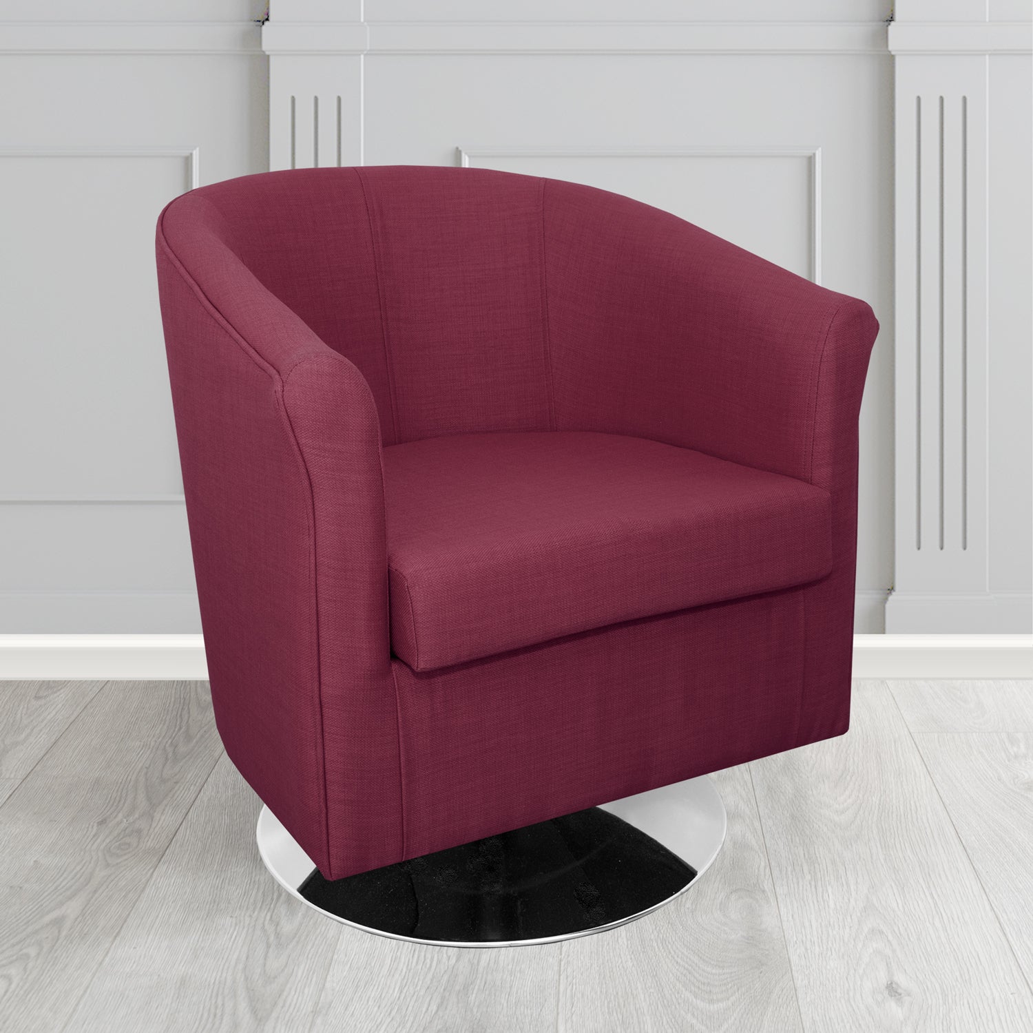 Tuscany Swivel Tub Chair in Agua Fabrics Linetta Contract Crib 5 Fabric - Antimicrobial & Waterproof