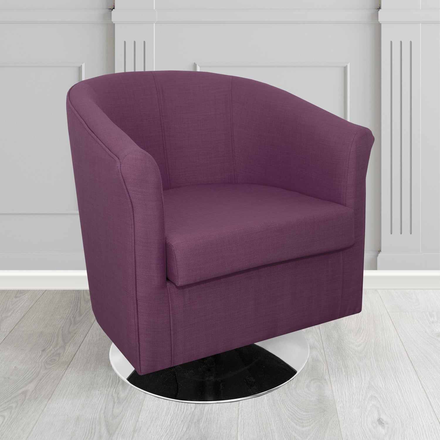 Tuscany Swivel Tub Chair in Agua Fabrics Linetta Contract Crib 5 Fabric - Antimicrobial & Waterproof