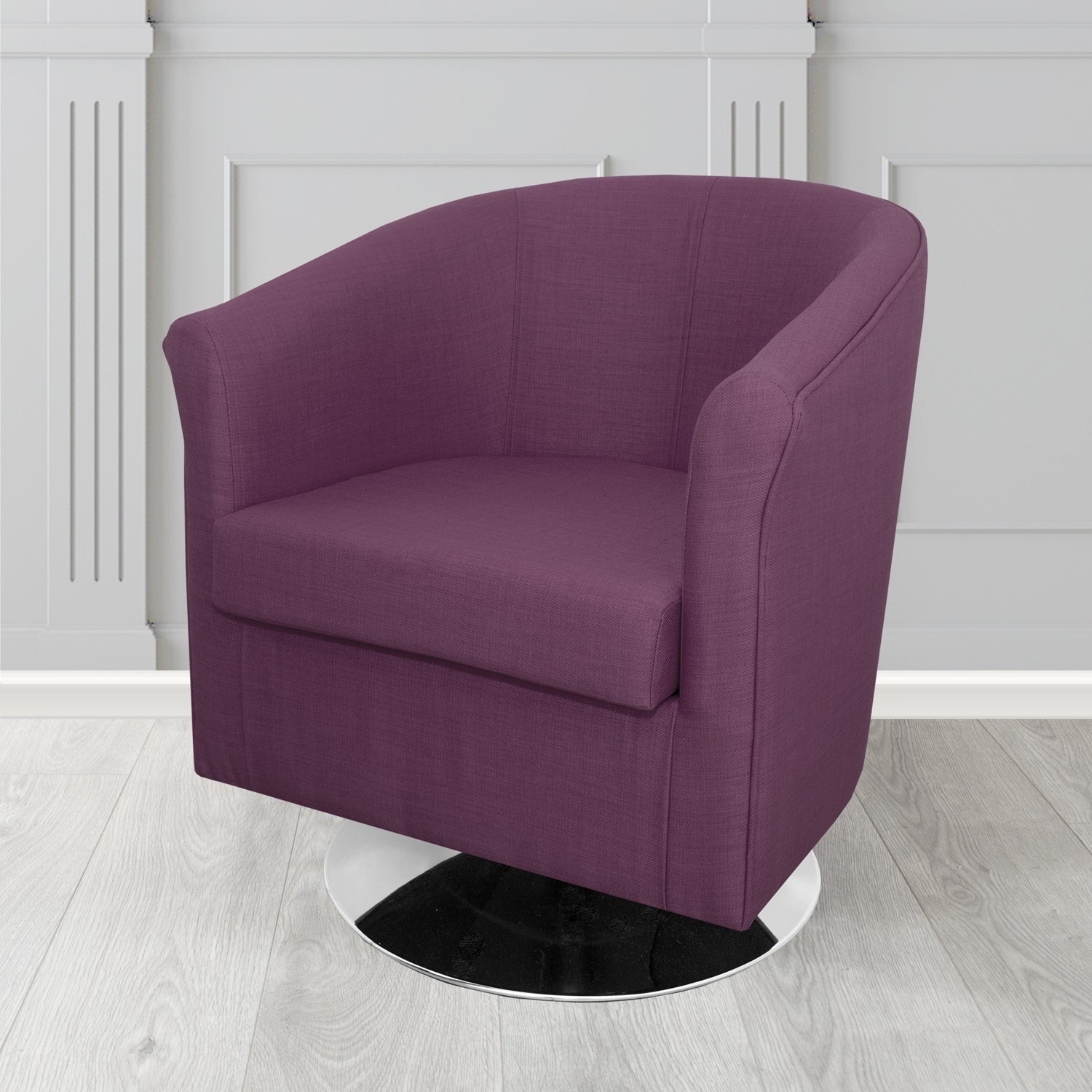 Tuscany Swivel Tub Chair in Agua Fabrics Linetta Contract Crib 5 Fabric - Antimicrobial & Waterproof