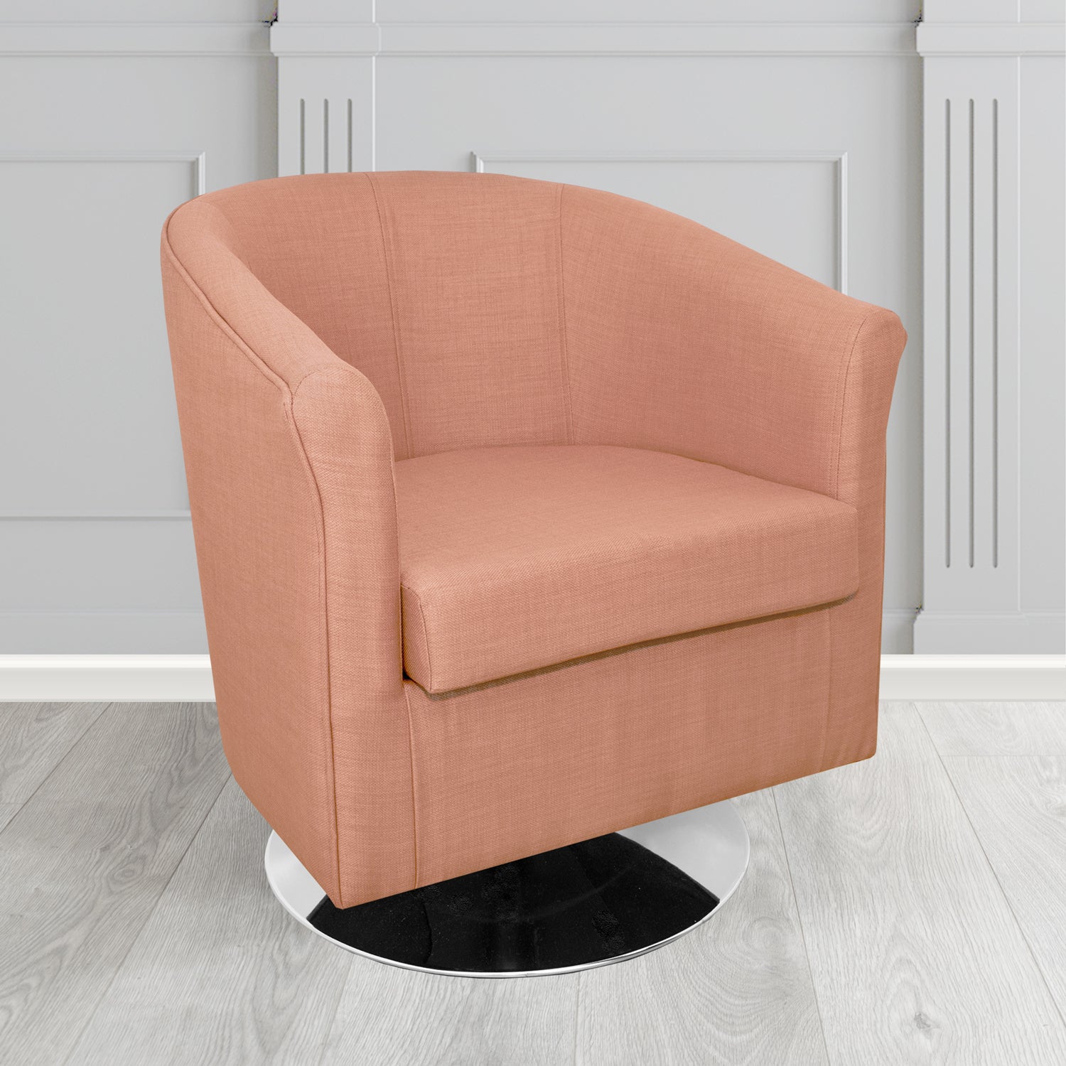 Tuscany Swivel Tub Chair in Agua Fabrics Linetta Contract Crib 5 Fabric - Antimicrobial & Waterproof