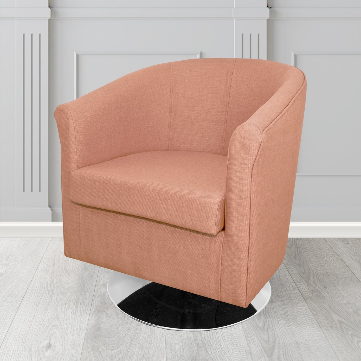 Tuscany Swivel Tub Chair in Agua Fabrics Linetta Contract Crib 5 Fabric - Antimicrobial & Waterproof