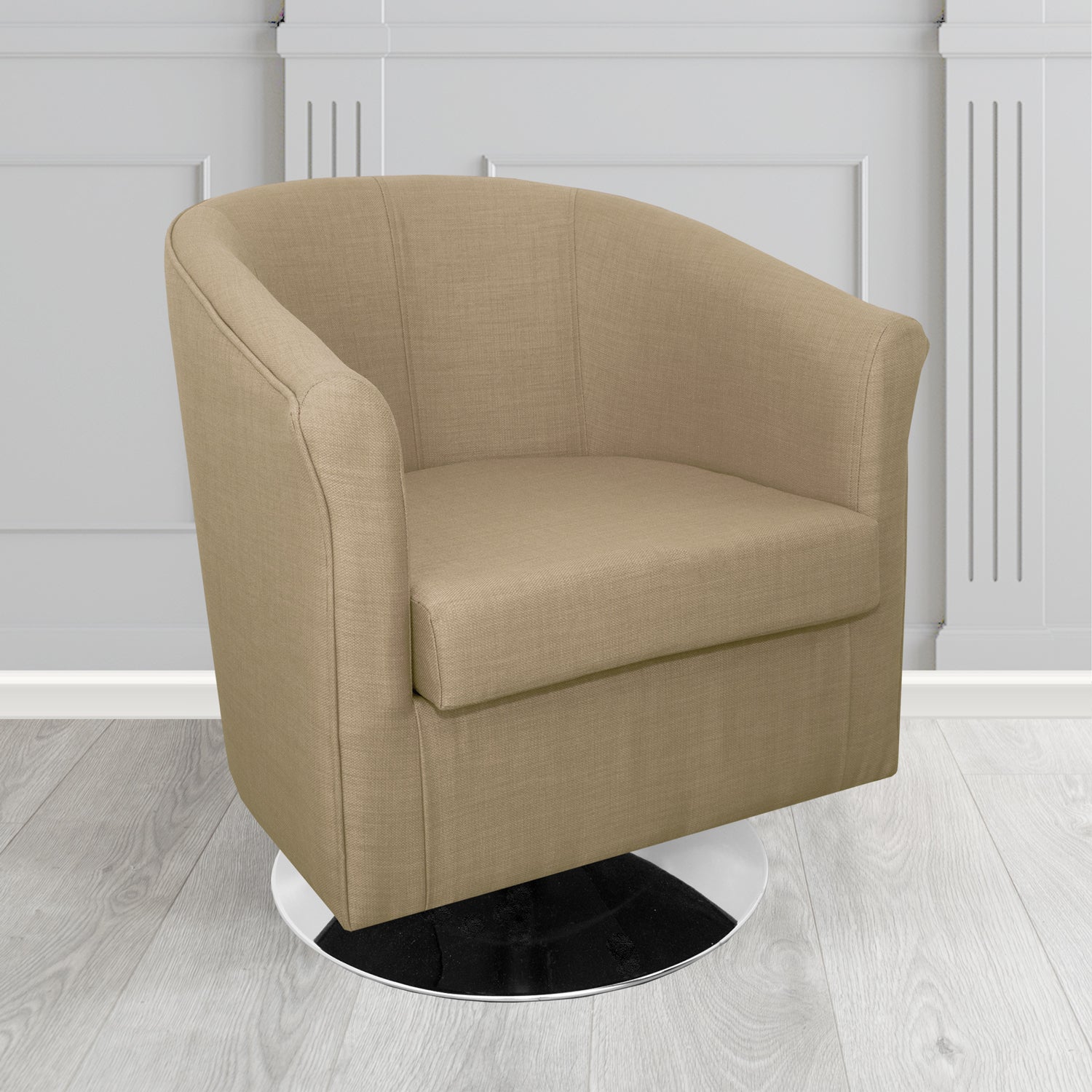 Tuscany Swivel Tub Chair in Agua Fabrics Linetta Contract Crib 5 Fabric - Antimicrobial & Waterproof