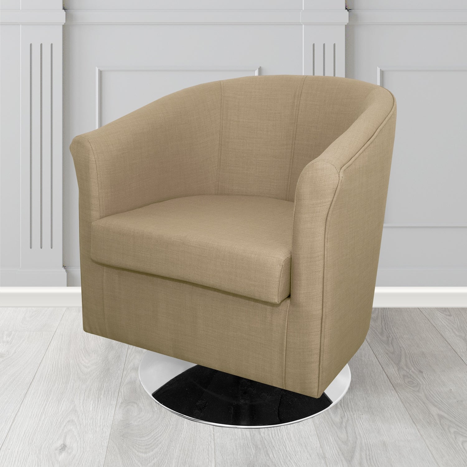 Tuscany Swivel Tub Chair in Agua Fabrics Linetta Contract Crib 5 Fabric - Antimicrobial & Waterproof