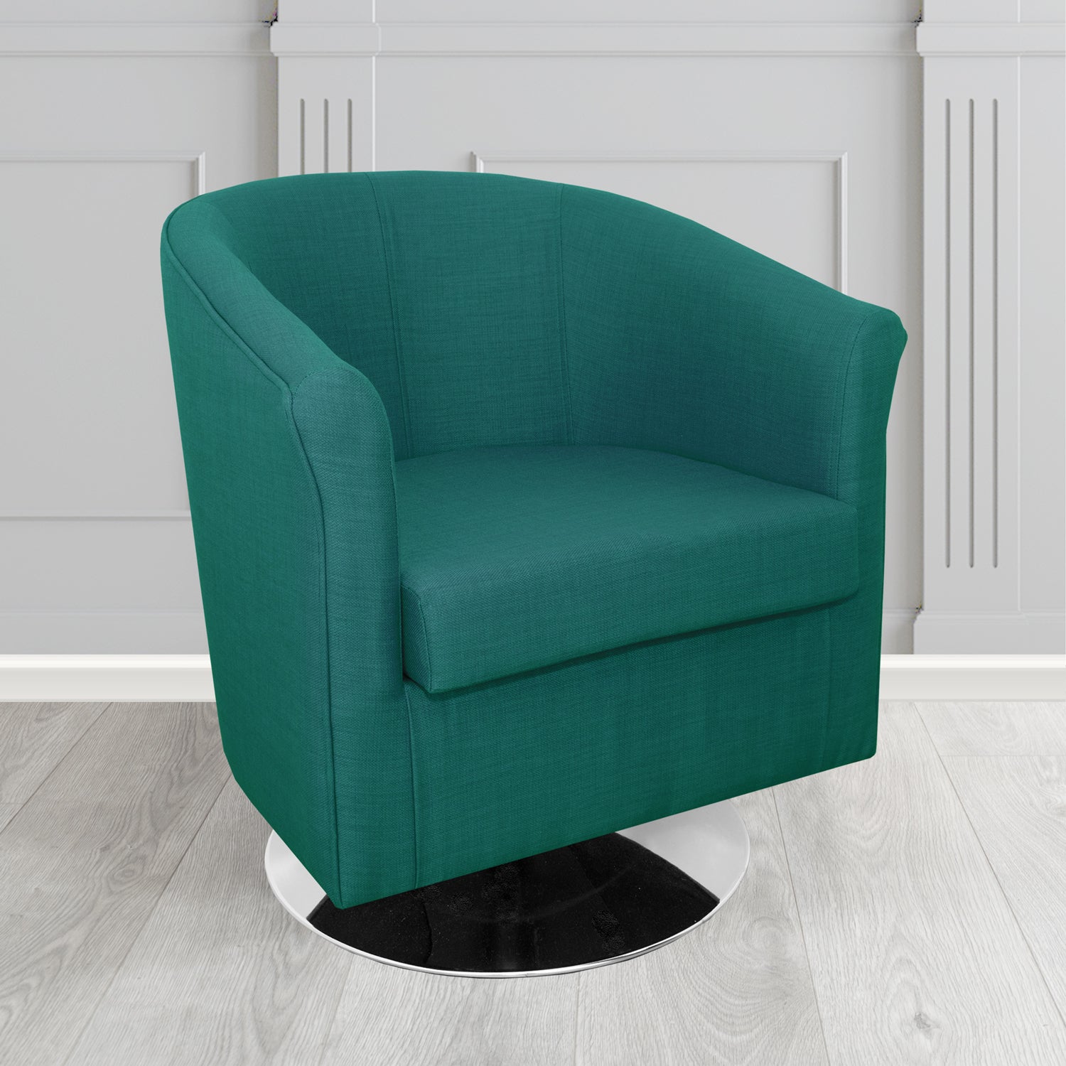 Tuscany Swivel Tub Chair in Agua Fabrics Linetta Contract Crib 5 Fabric - Antimicrobial & Waterproof
