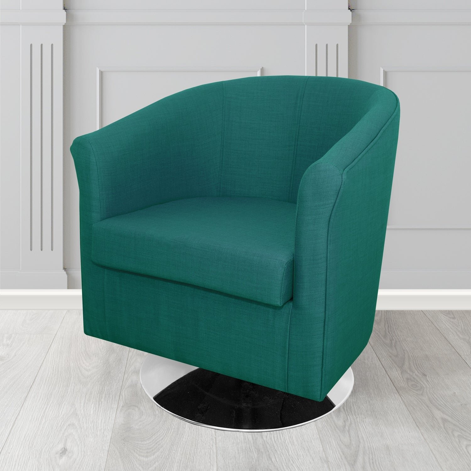 Tuscany Swivel Tub Chair in Agua Fabrics Linetta Contract Crib 5 Fabric - Antimicrobial & Waterproof