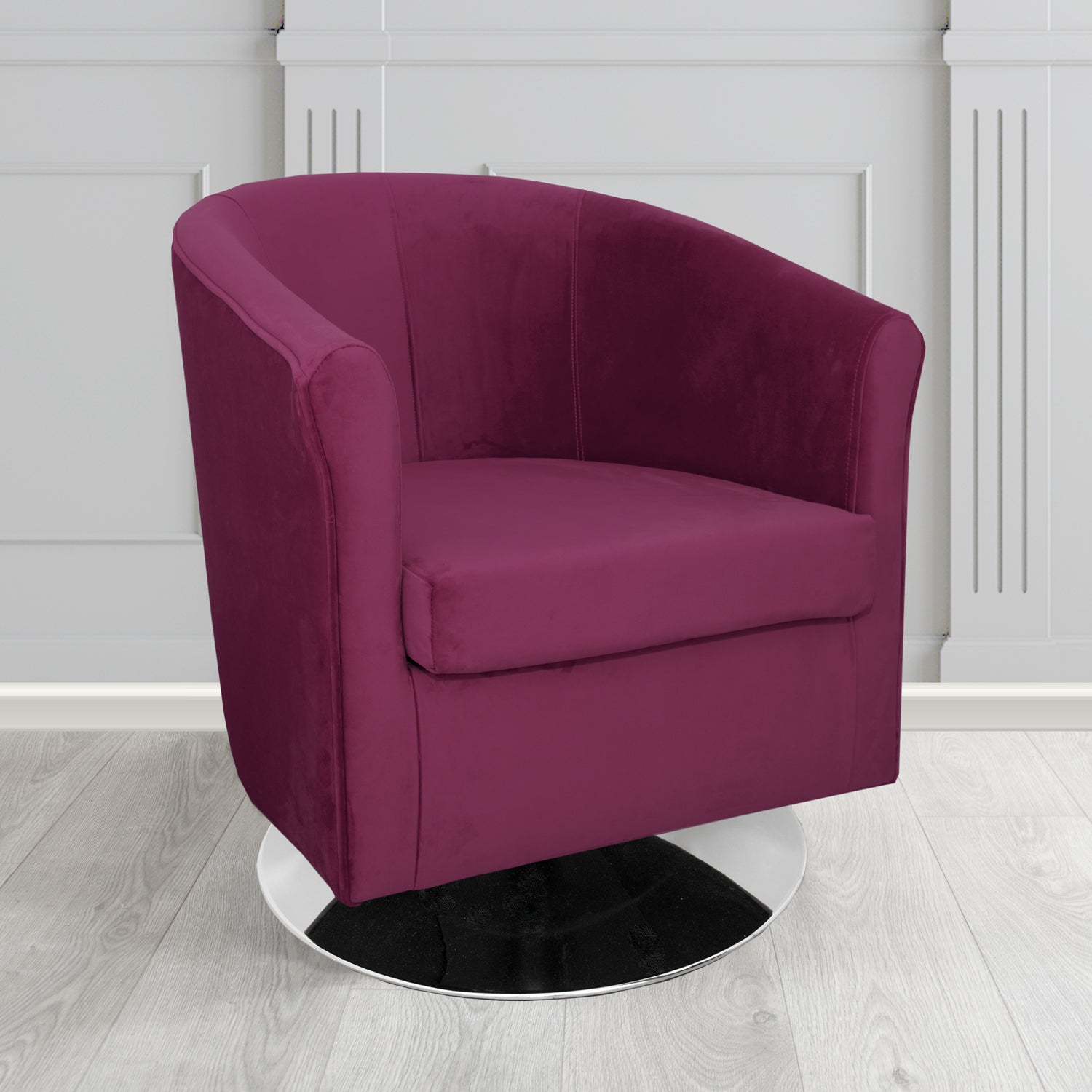 Tuscany Swivel Tub Chair in Tubz Monaco Plush Velvet Fabric