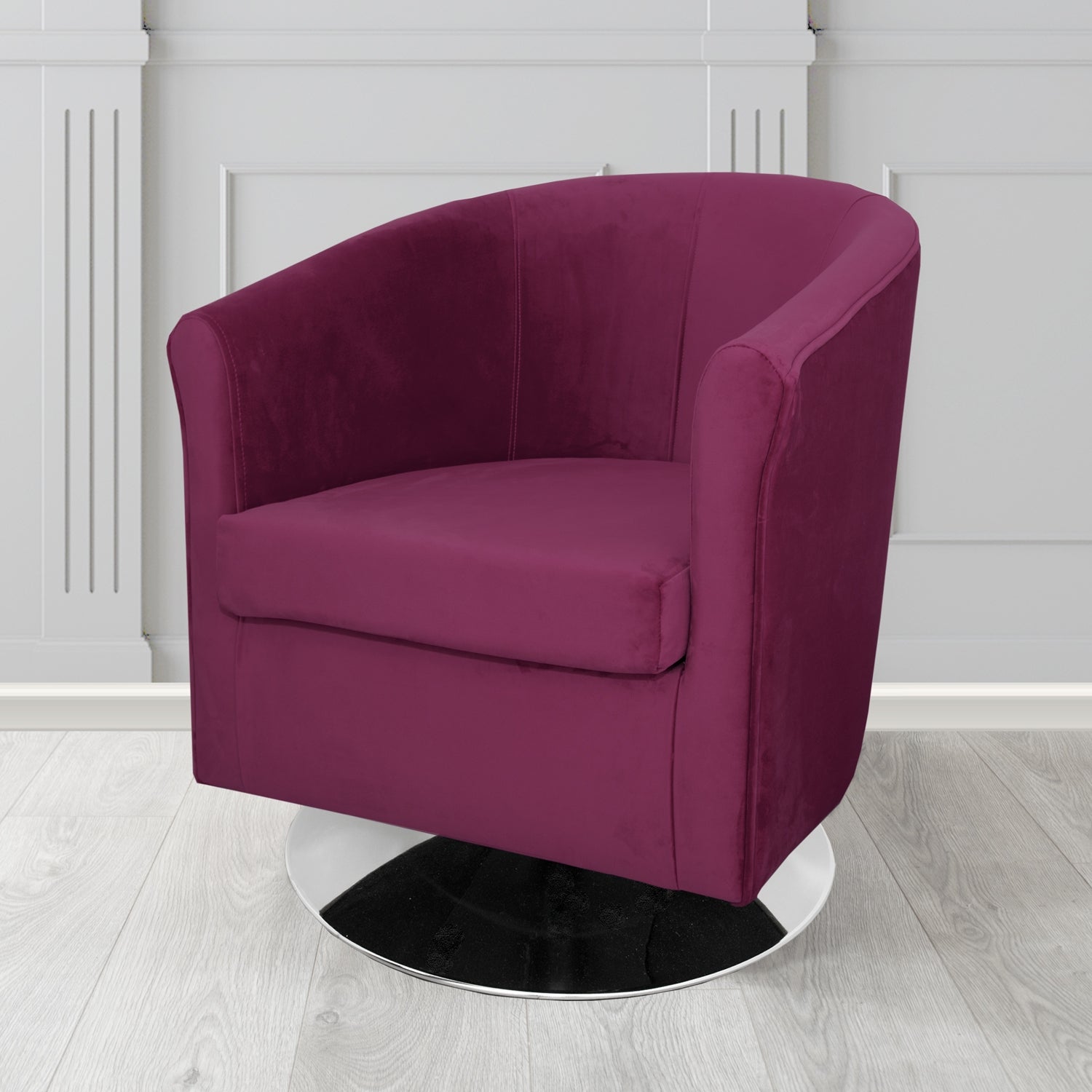 Tuscany Swivel Tub Chair in Tubz Monaco Plush Velvet Fabric