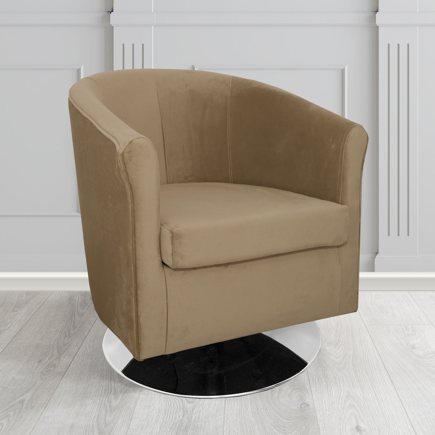 Tuscany Swivel Tub Chair in Tubz Monaco Plush Velvet Fabric