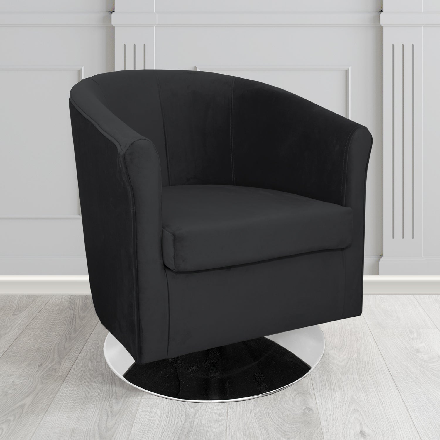 Tuscany Swivel Tub Chair in Tubz Monaco Plush Velvet Fabric
