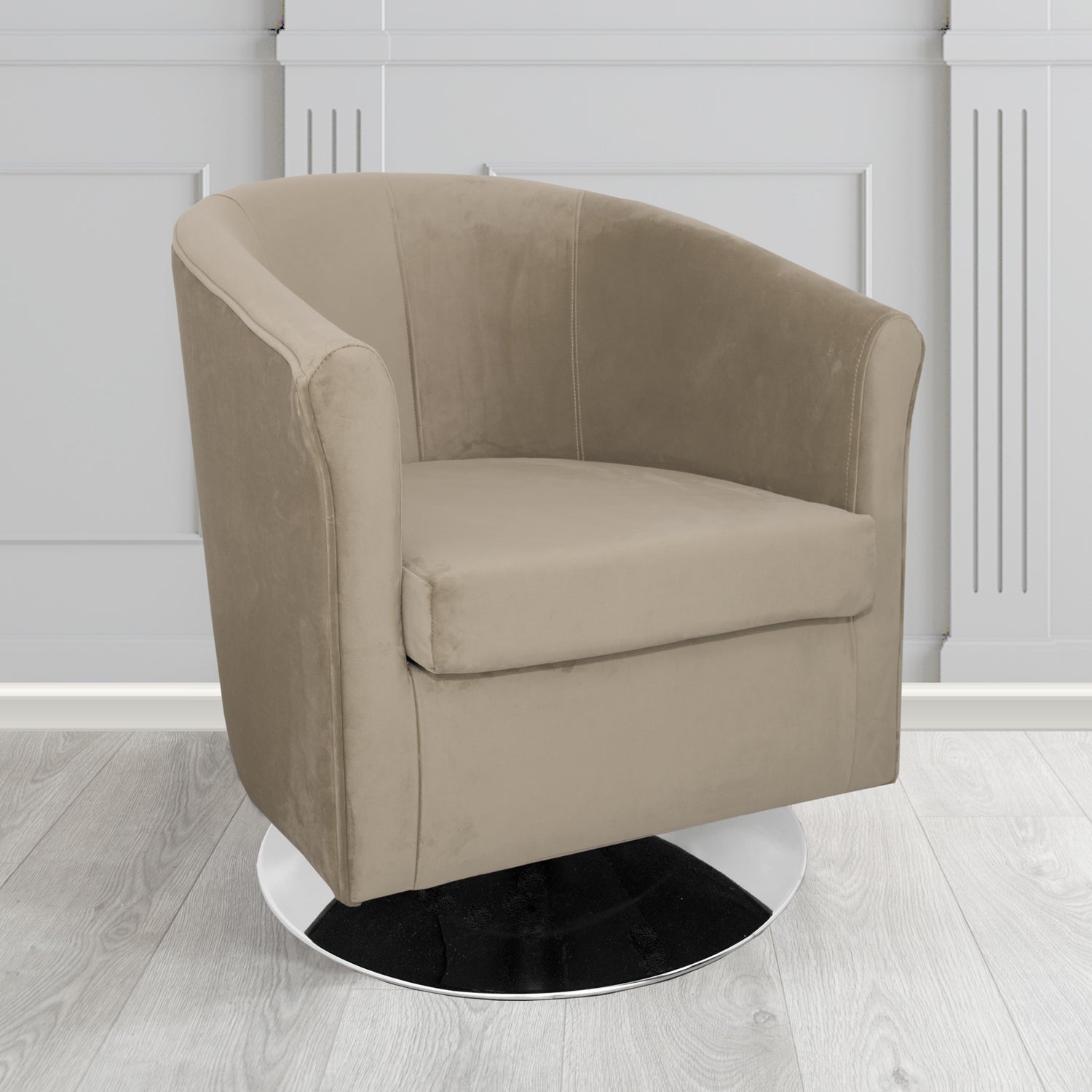 Tuscany Swivel Tub Chair in Tubz Monaco Plush Velvet Fabric