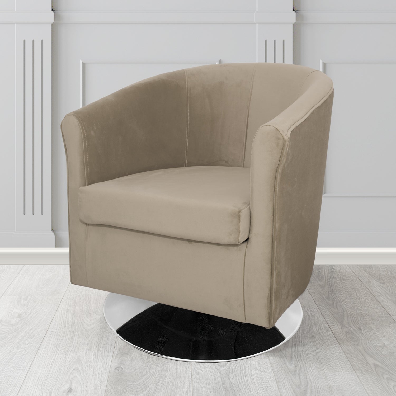 Tuscany Swivel Tub Chair in Tubz Monaco Plush Velvet Fabric