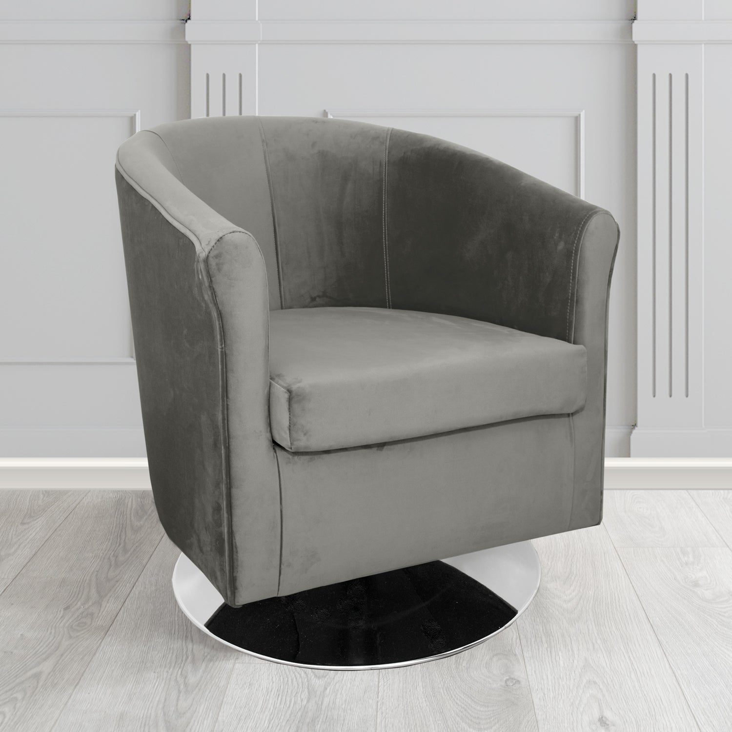 Tuscany Swivel Tub Chair in Tubz Monaco Plush Velvet Fabric