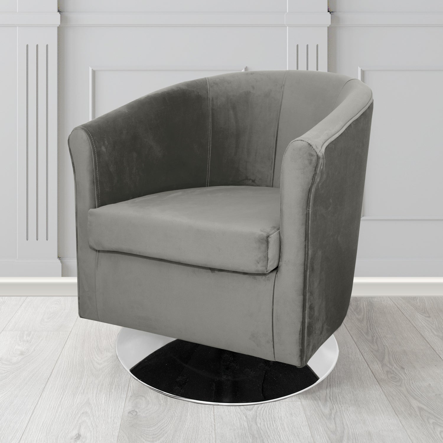 Tuscany Swivel Tub Chair in Tubz Monaco Plush Velvet Fabric