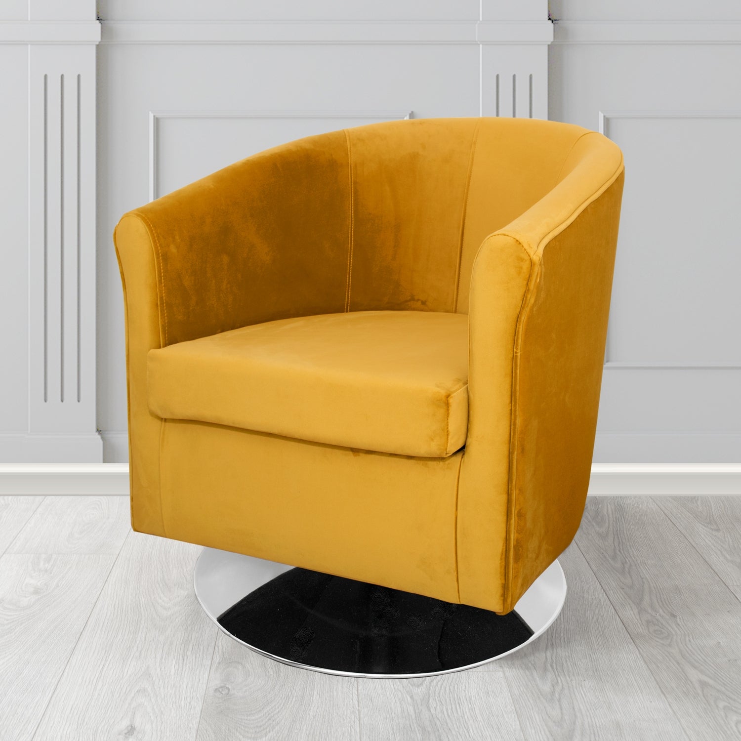 Tuscany Swivel Tub Chair in Tubz Monaco Plush Velvet Fabric