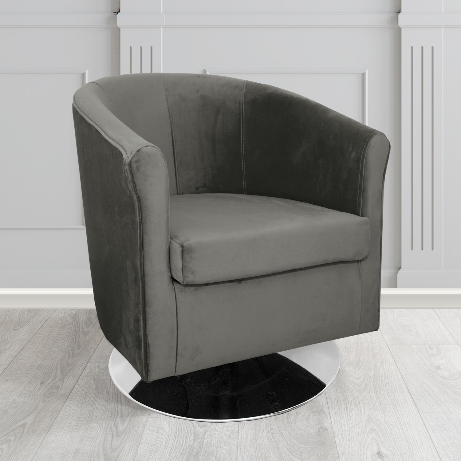 Tuscany Swivel Tub Chair in Tubz Monaco Plush Velvet Fabric