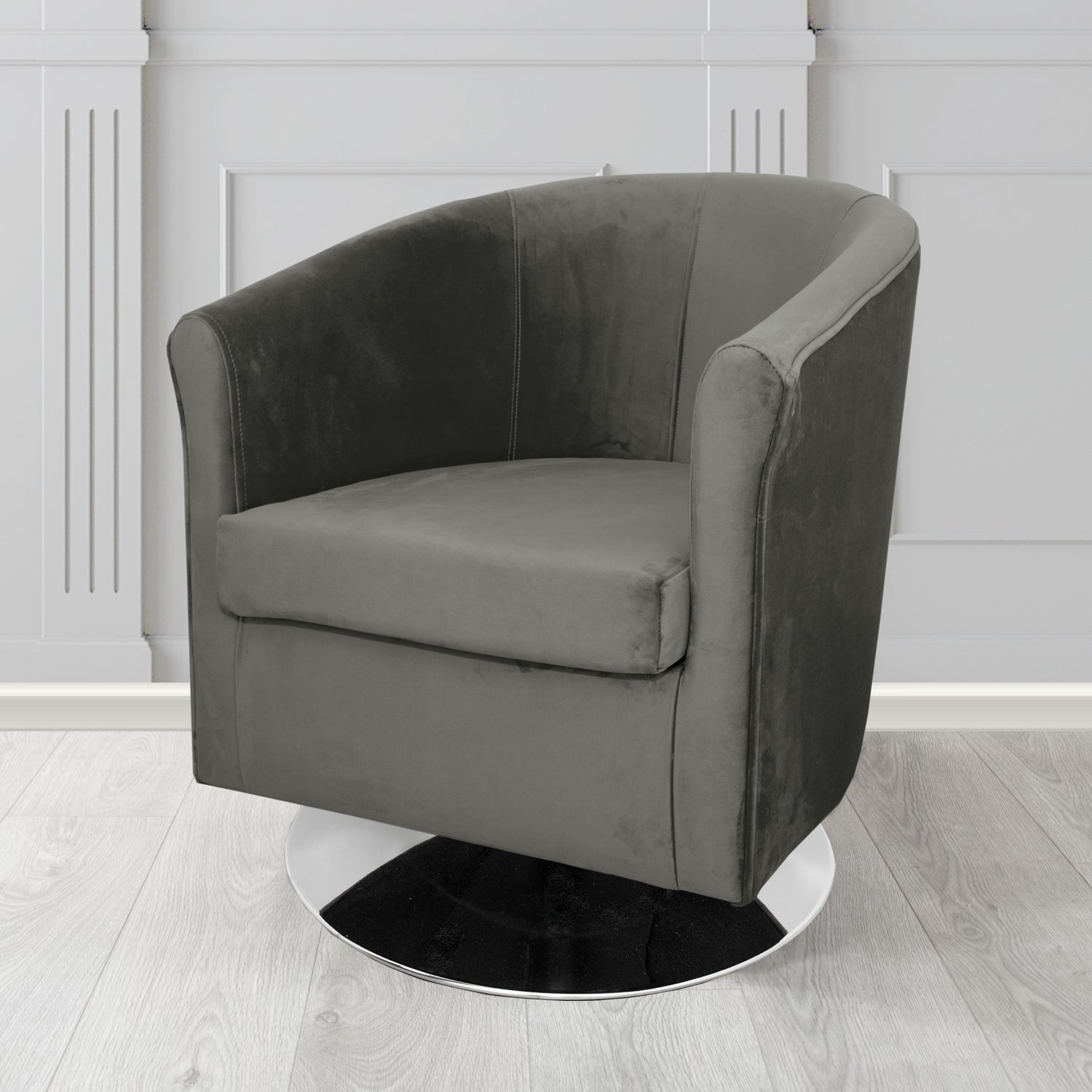 Tuscany Swivel Tub Chair in Tubz Monaco Plush Velvet Fabric