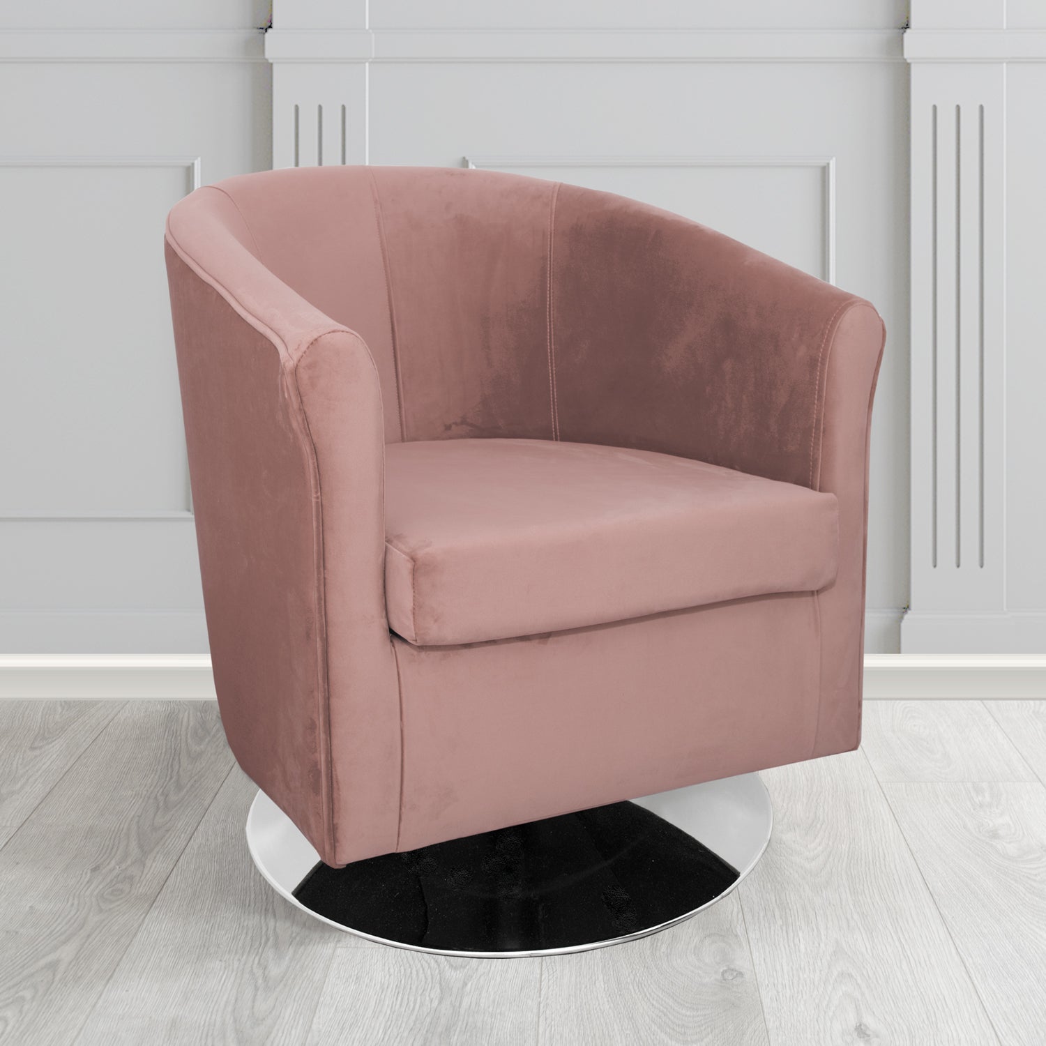 Tuscany Swivel Tub Chair in Tubz Monaco Plush Velvet Fabric