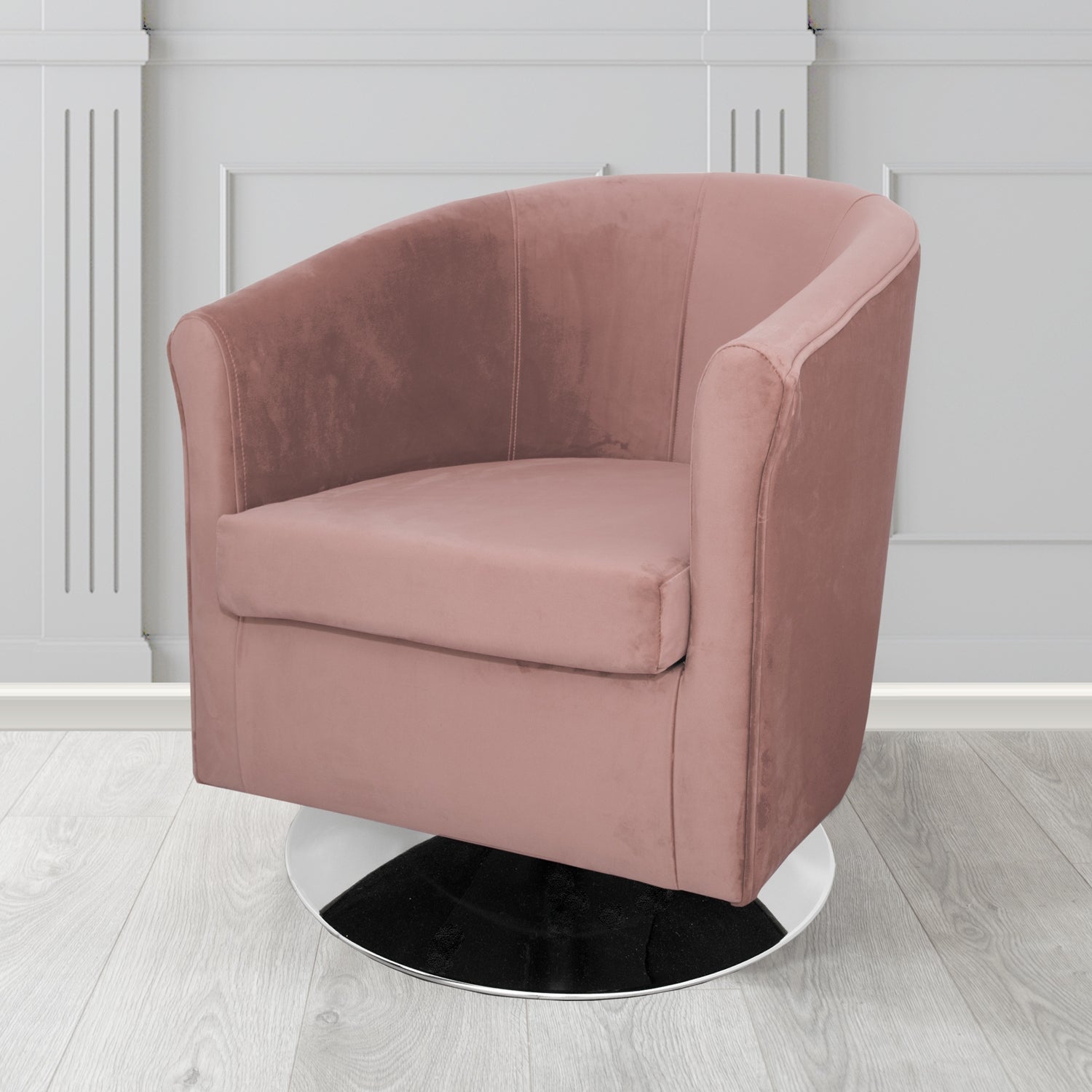 Tuscany Swivel Tub Chair in Tubz Monaco Plush Velvet Fabric