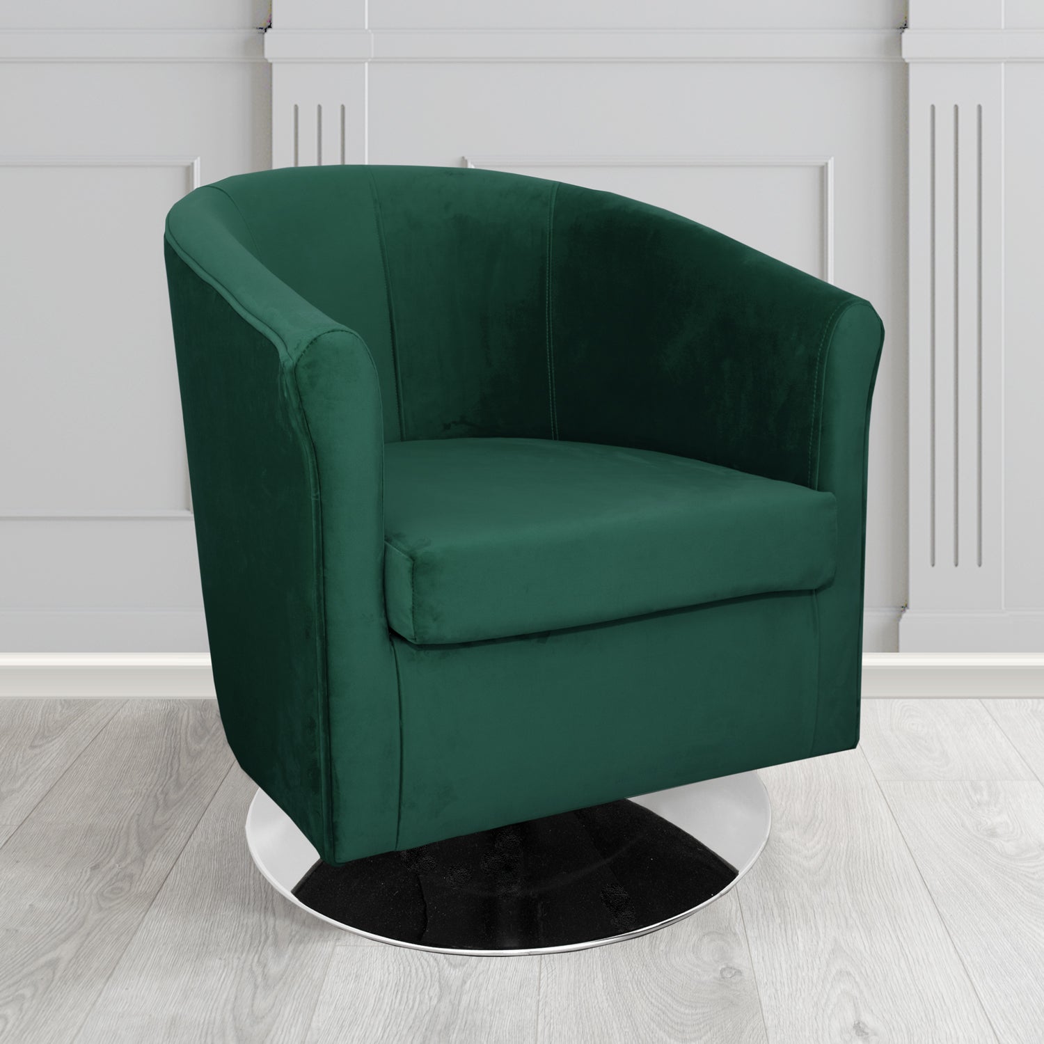 Tuscany Swivel Tub Chair in Tubz Monaco Plush Velvet Fabric