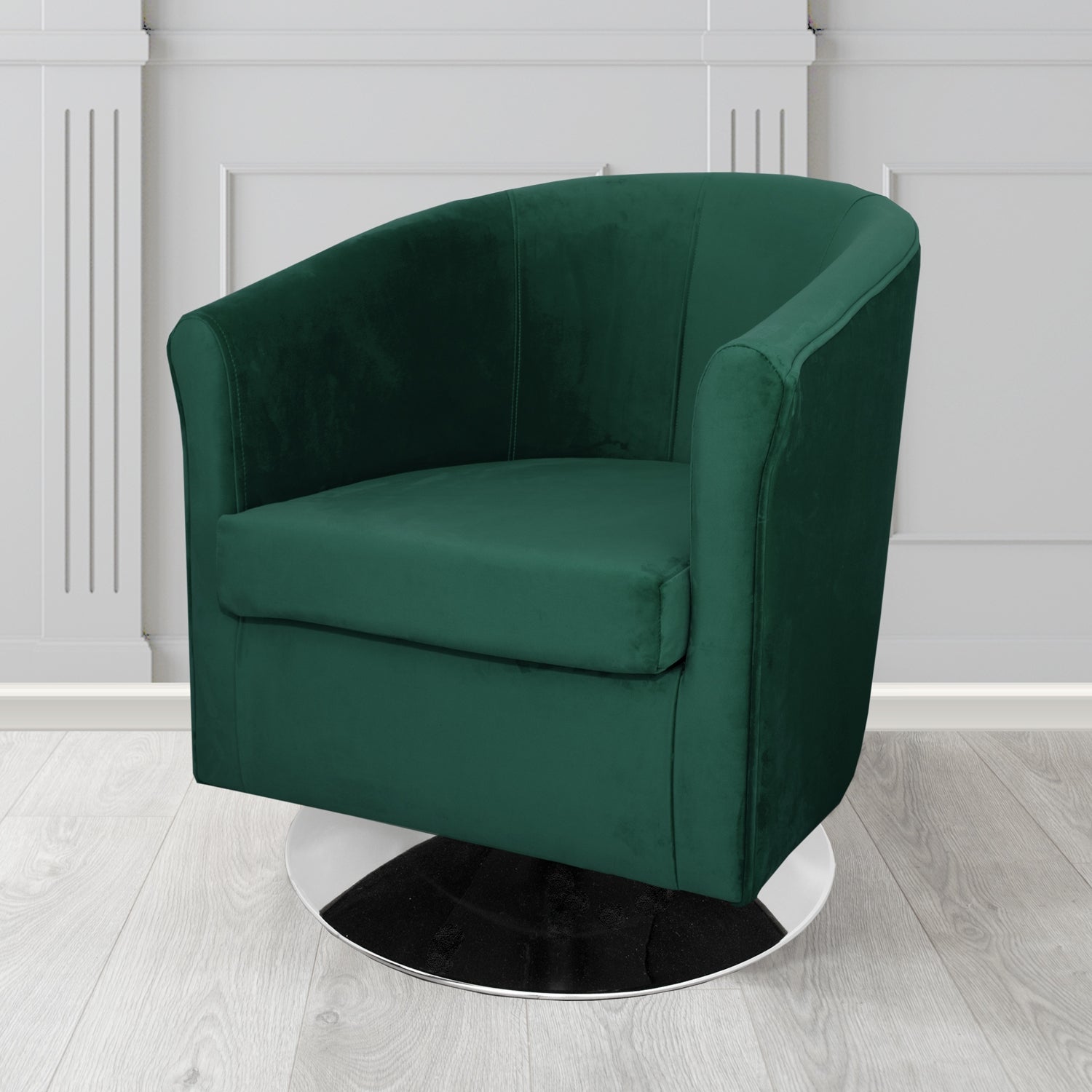 Tuscany Swivel Tub Chair in Tubz Monaco Plush Velvet Fabric