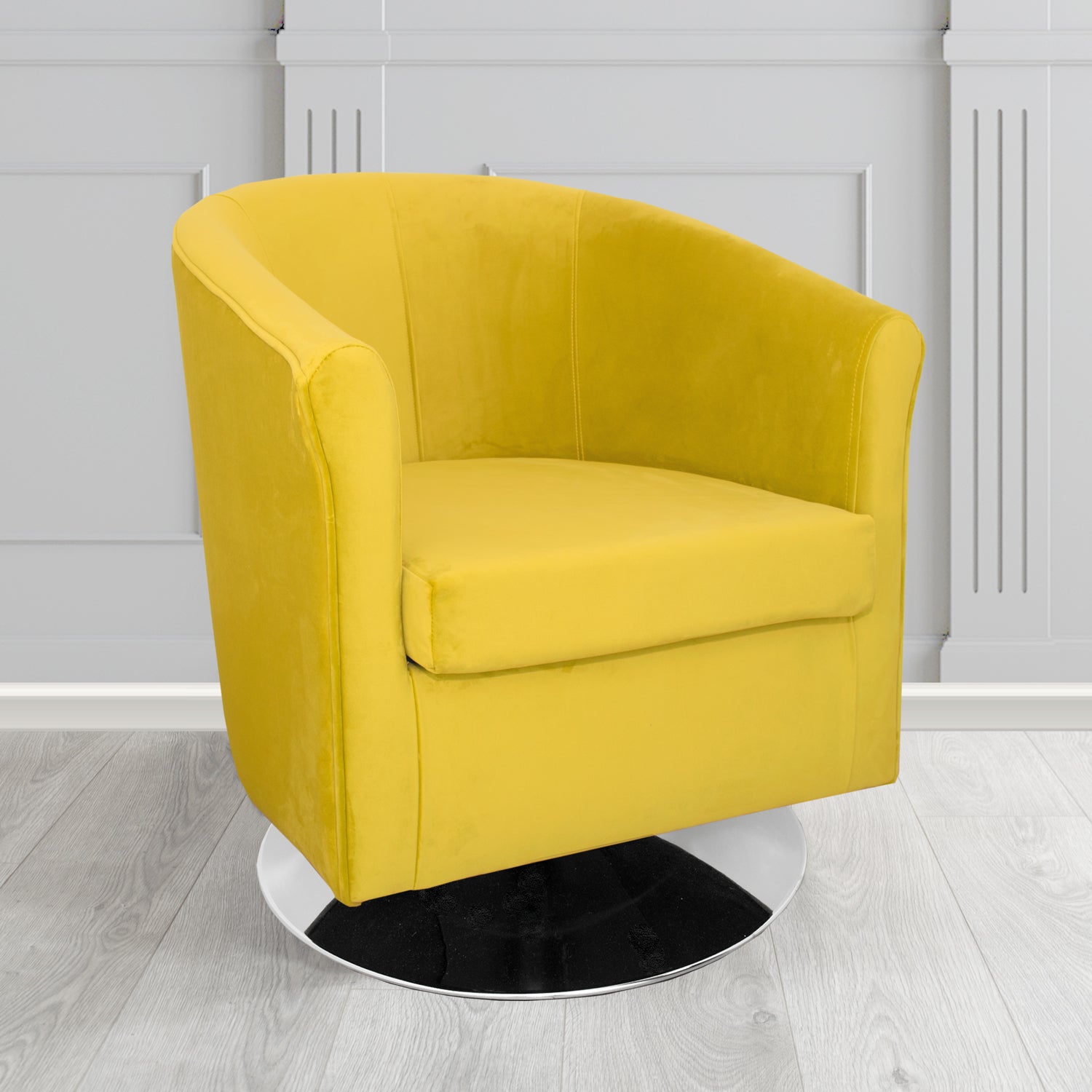 Tuscany Swivel Tub Chair in Tubz Monaco Plush Velvet Fabric