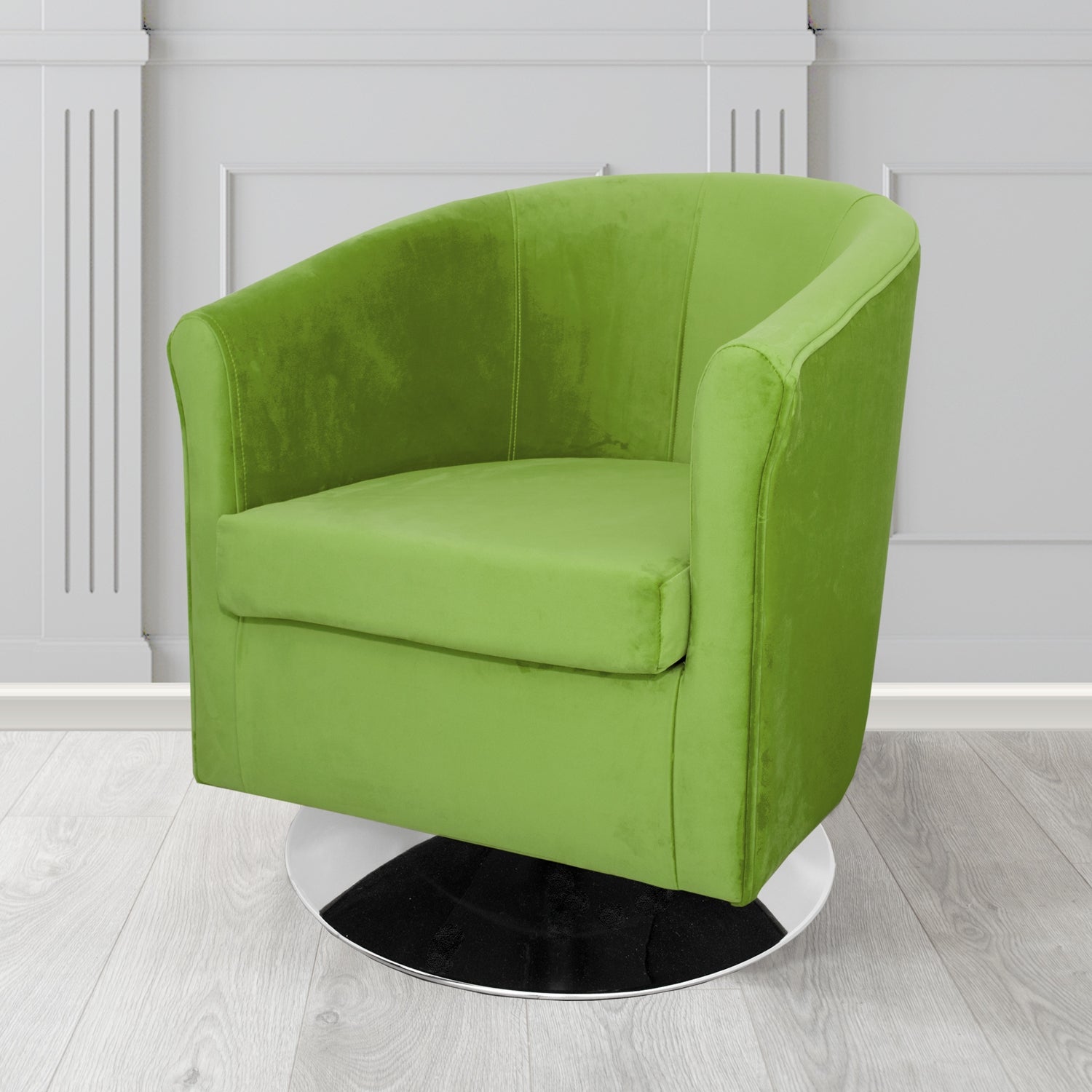 Tuscany Swivel Tub Chair in Tubz Monaco Plush Velvet Fabric