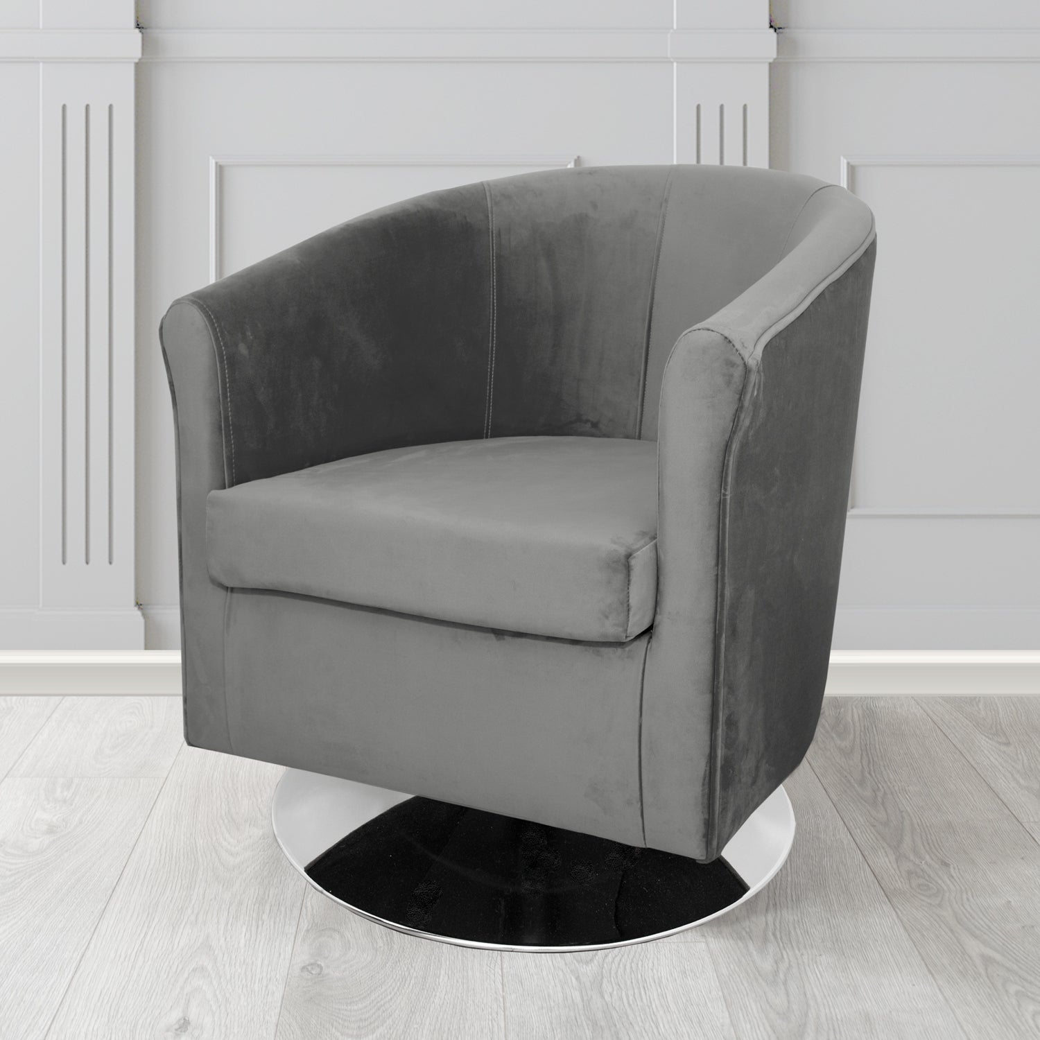Tuscany Swivel Tub Chair in Tubz Monaco Plush Velvet Fabric