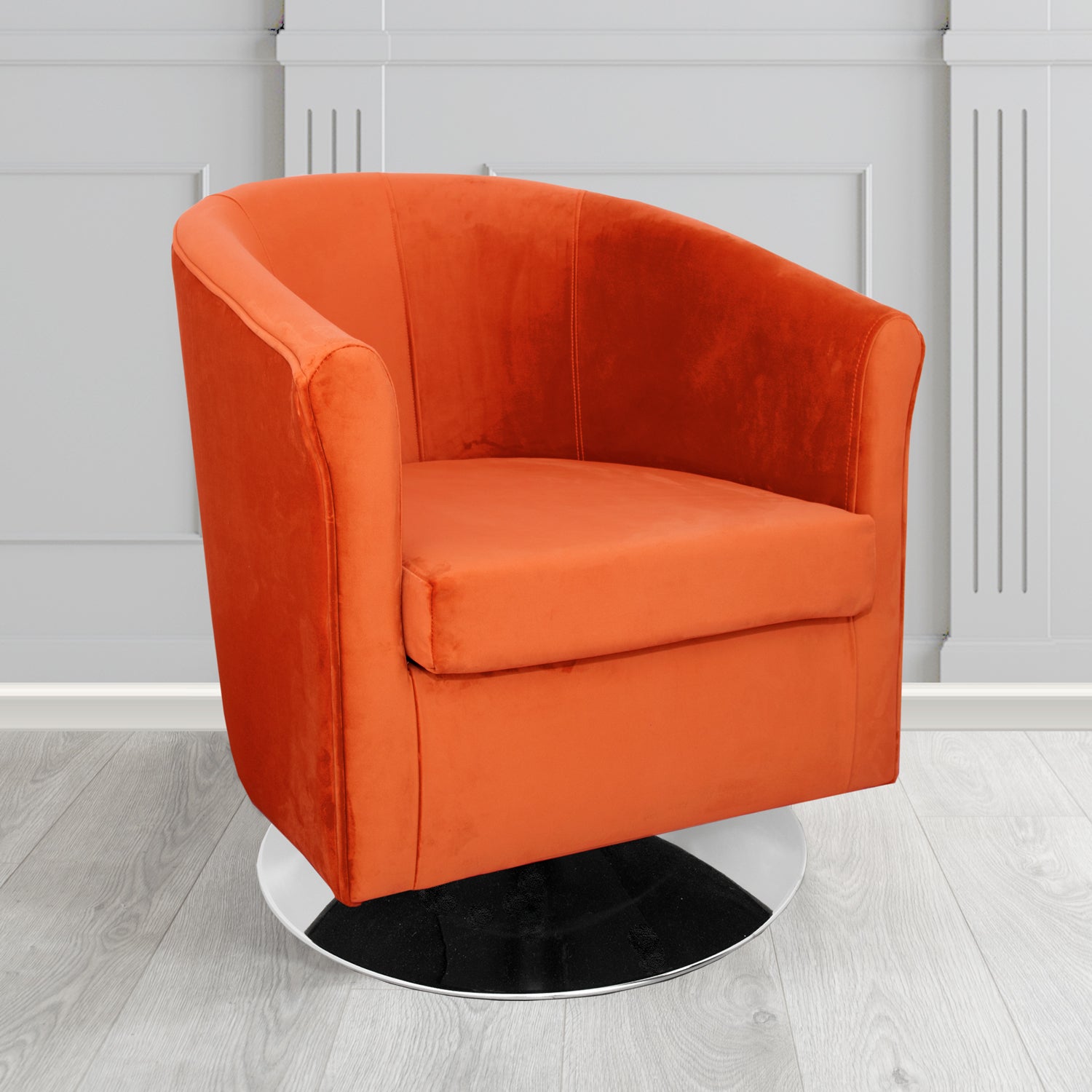Tuscany Swivel Tub Chair in Tubz Monaco Plush Velvet Fabric
