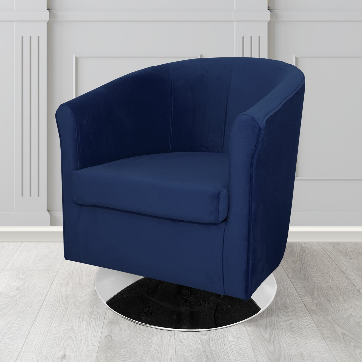 Tuscany Swivel Tub Chair in Tubz Monaco Plush Velvet Fabric