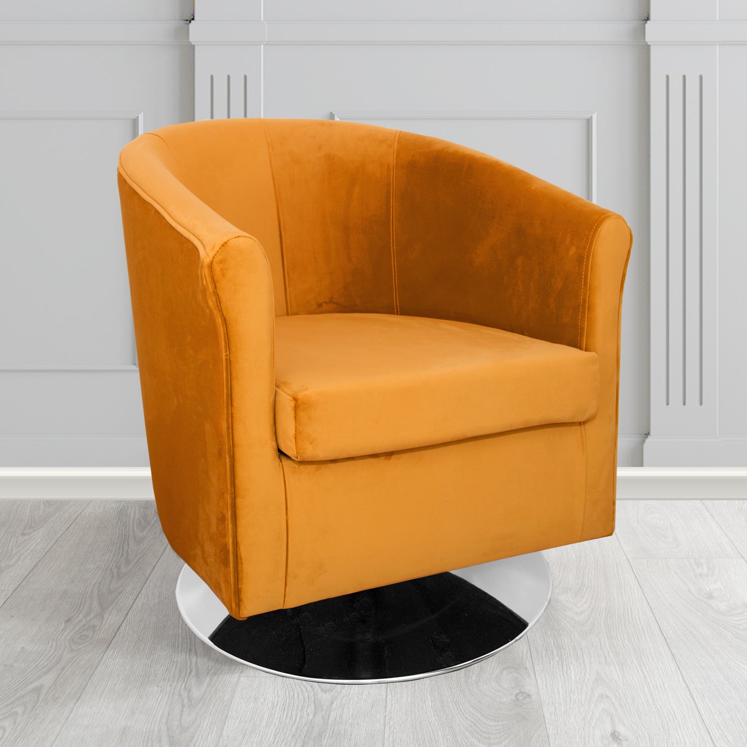 Tuscany Swivel Tub Chair in Tubz Monaco Plush Velvet Fabric