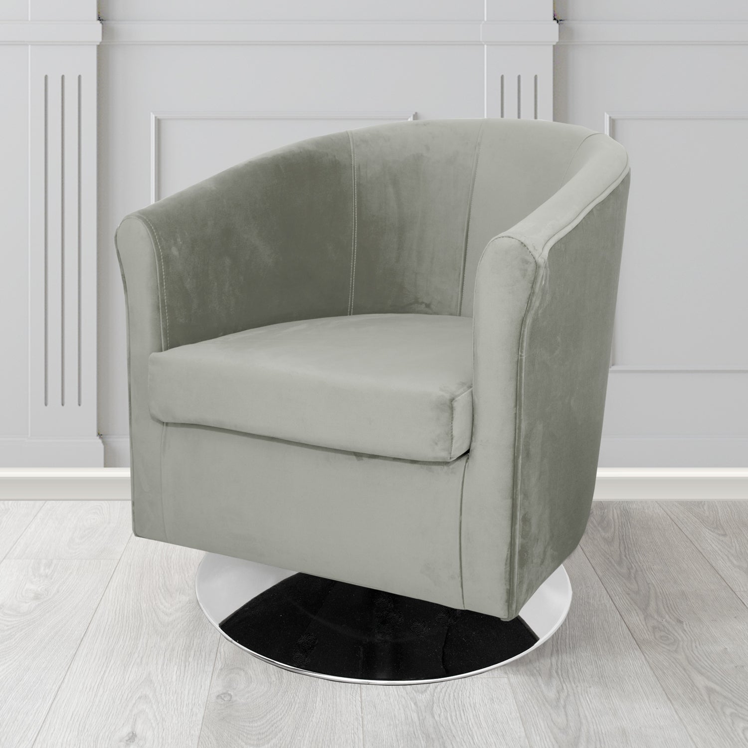 Tuscany Swivel Tub Chair in Tubz Monaco Plush Velvet Fabric