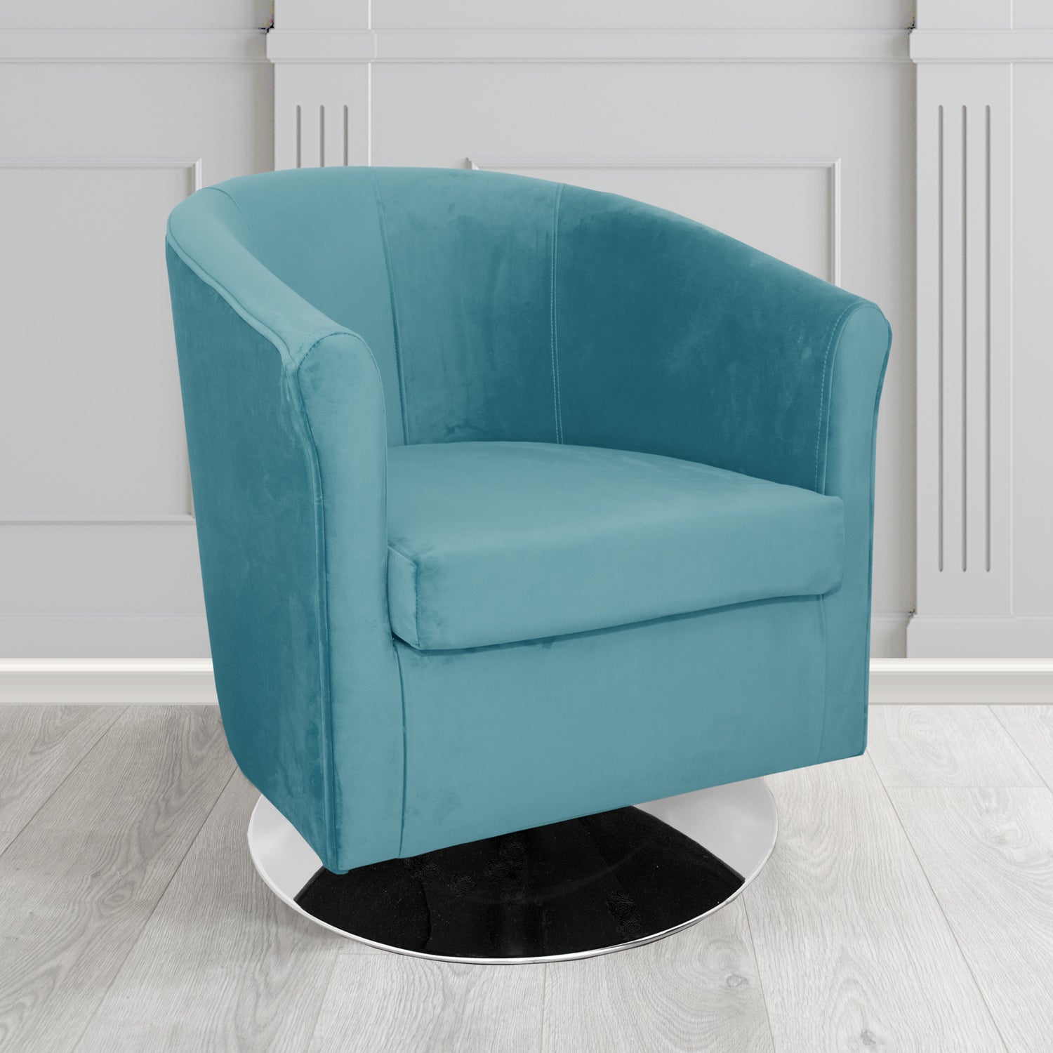 Tuscany Swivel Tub Chair in Tubz Monaco Plush Velvet Fabric