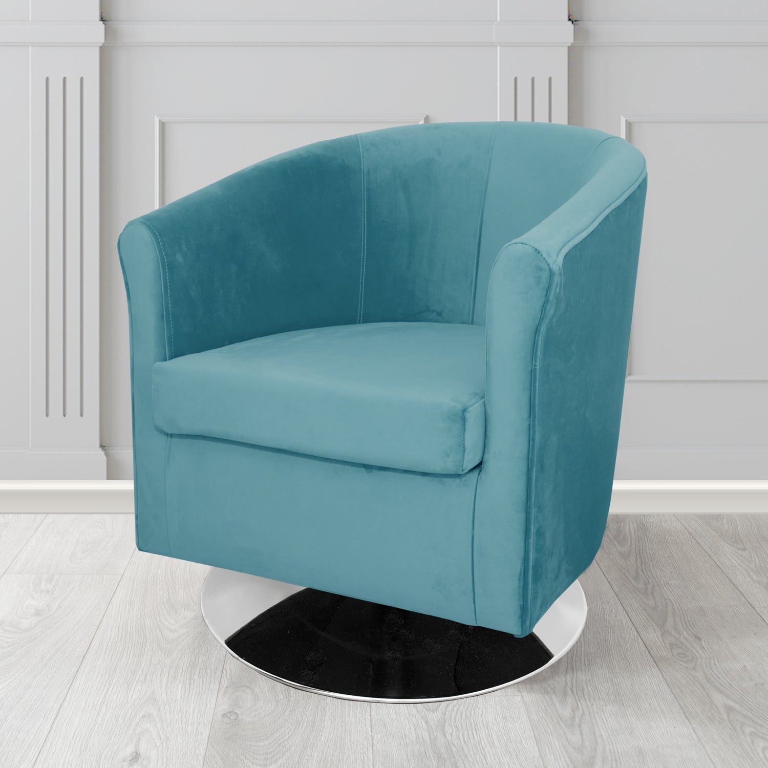 Tuscany Swivel Tub Chair in Tubz Monaco Plush Velvet Fabric