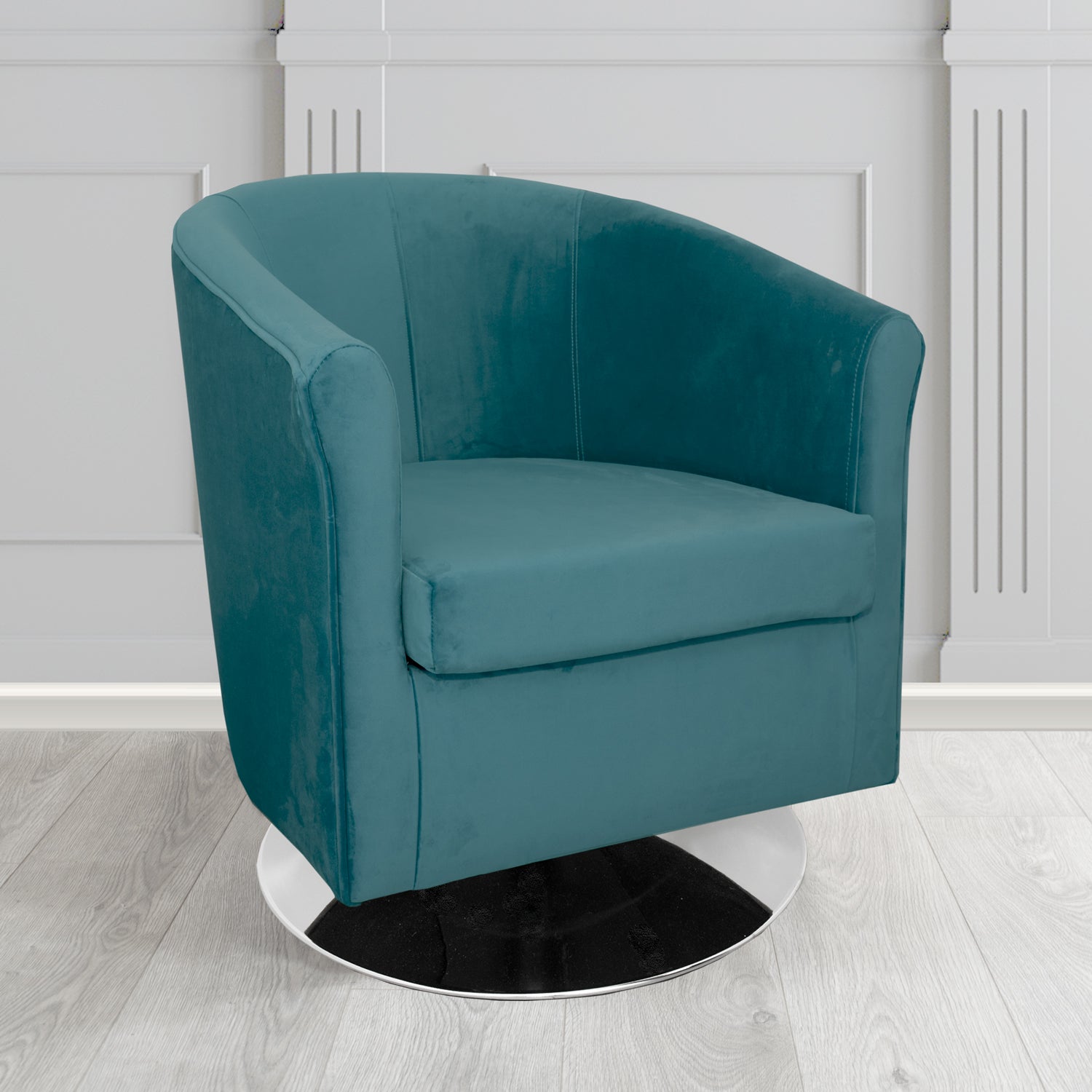 Tuscany Swivel Tub Chair in Tubz Monaco Plush Velvet Fabric