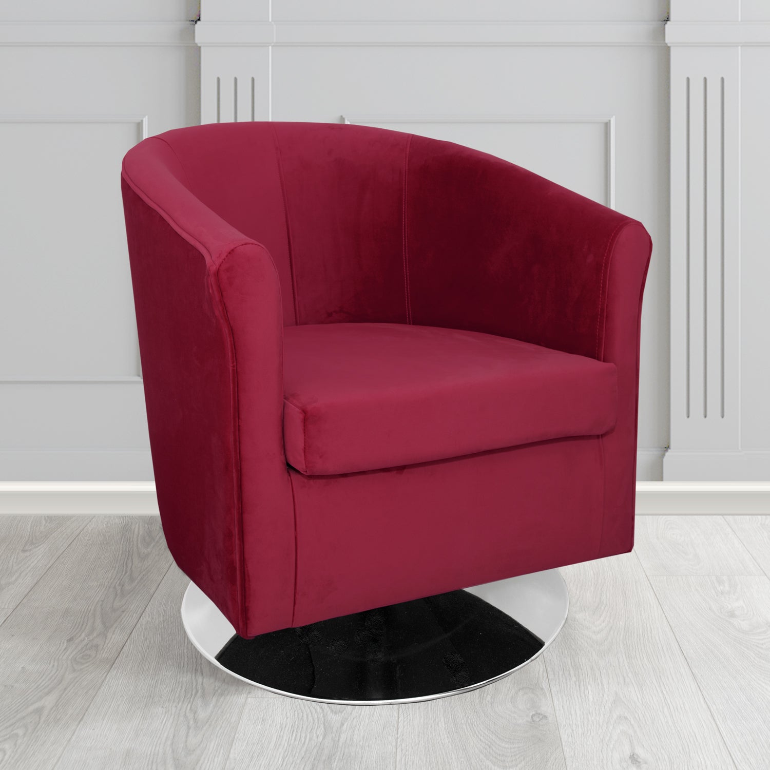 Tuscany Swivel Tub Chair in Tubz Monaco Plush Velvet Fabric