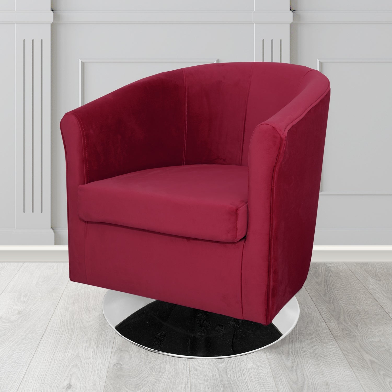 Tuscany Swivel Tub Chair in Tubz Monaco Plush Velvet Fabric