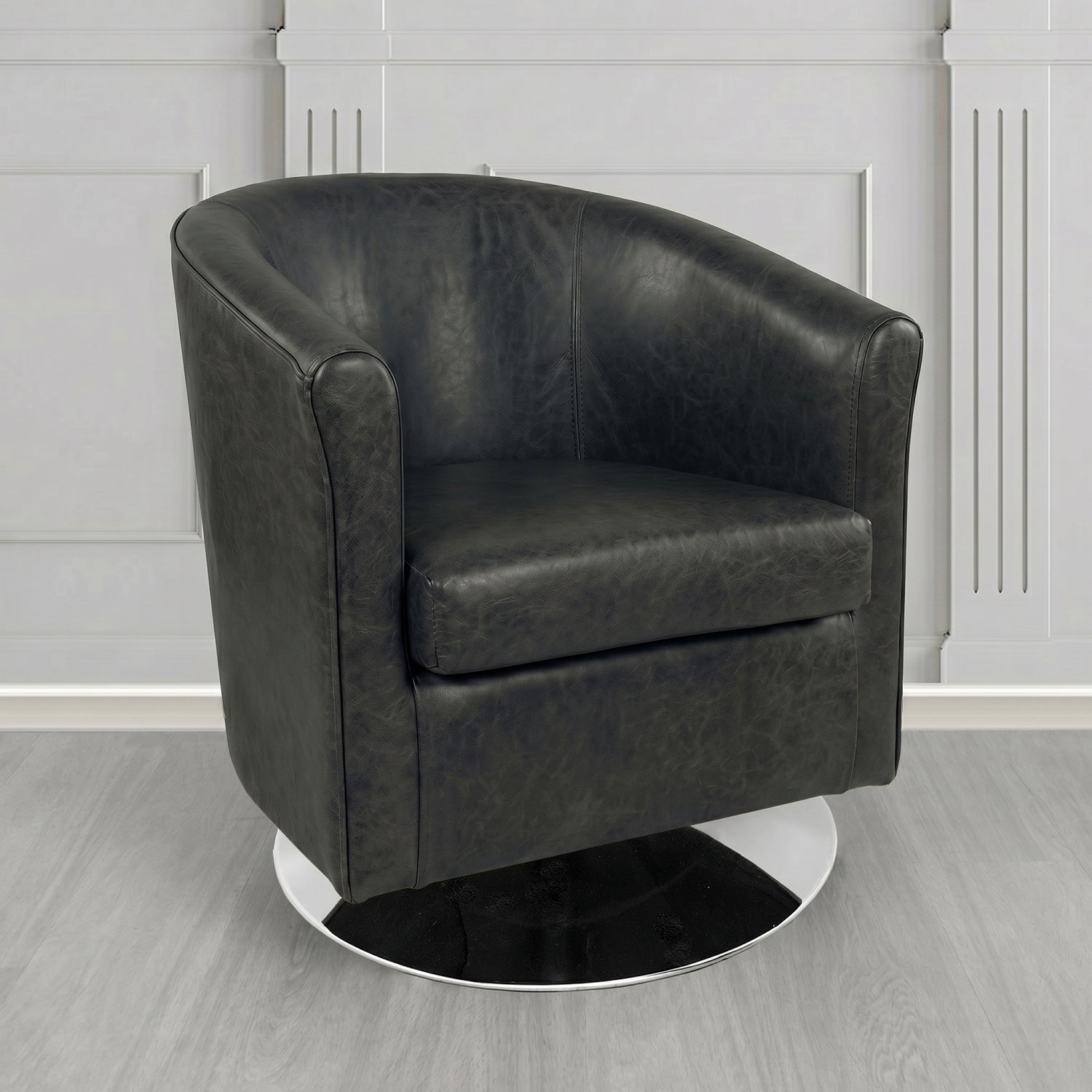 Tuscany Swivel Tub Chair in Crest Leather Old English Crib 5 Genuine Leather