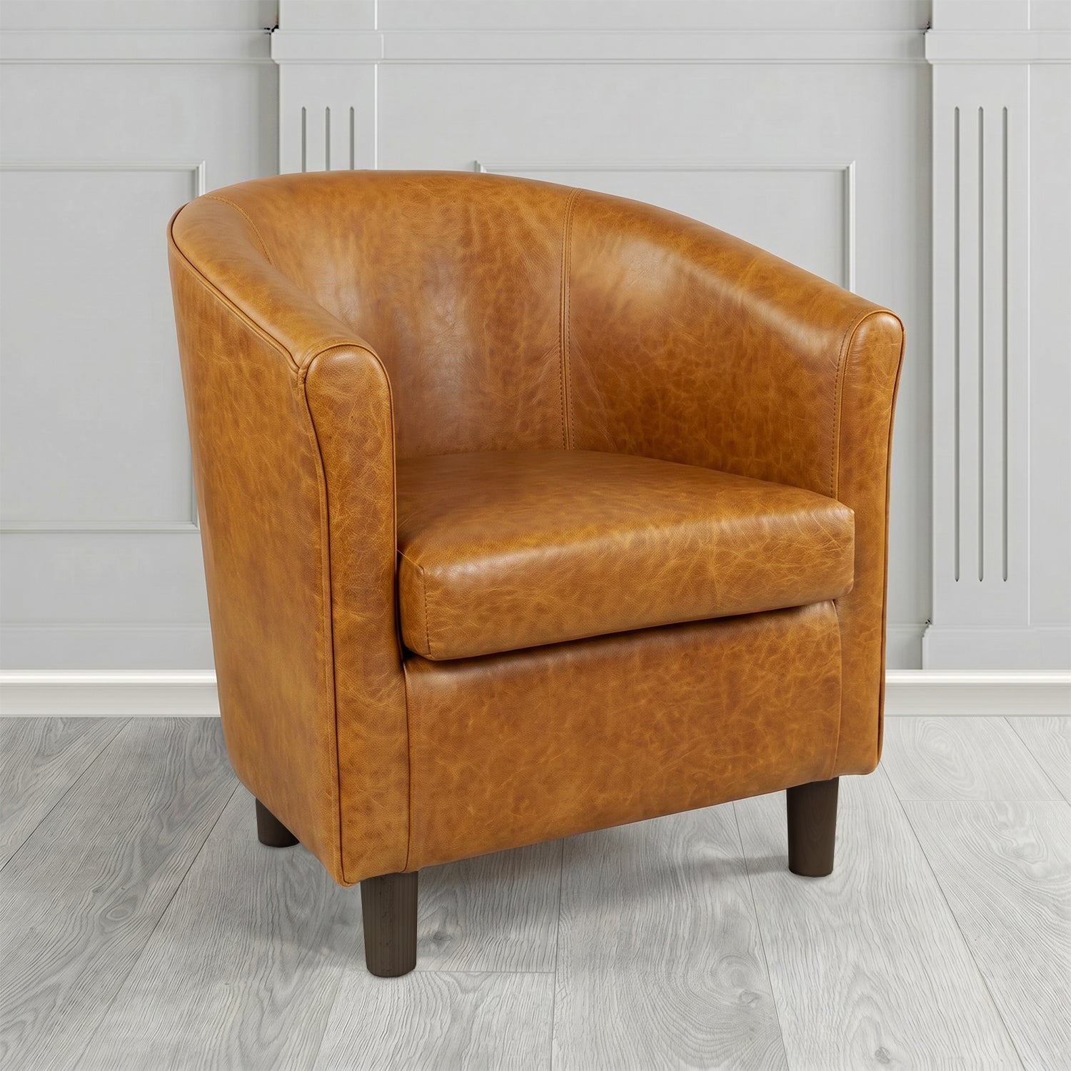 Tuscany Tub Chair in Crest Leather Old English Crib 5 Genuine Leather