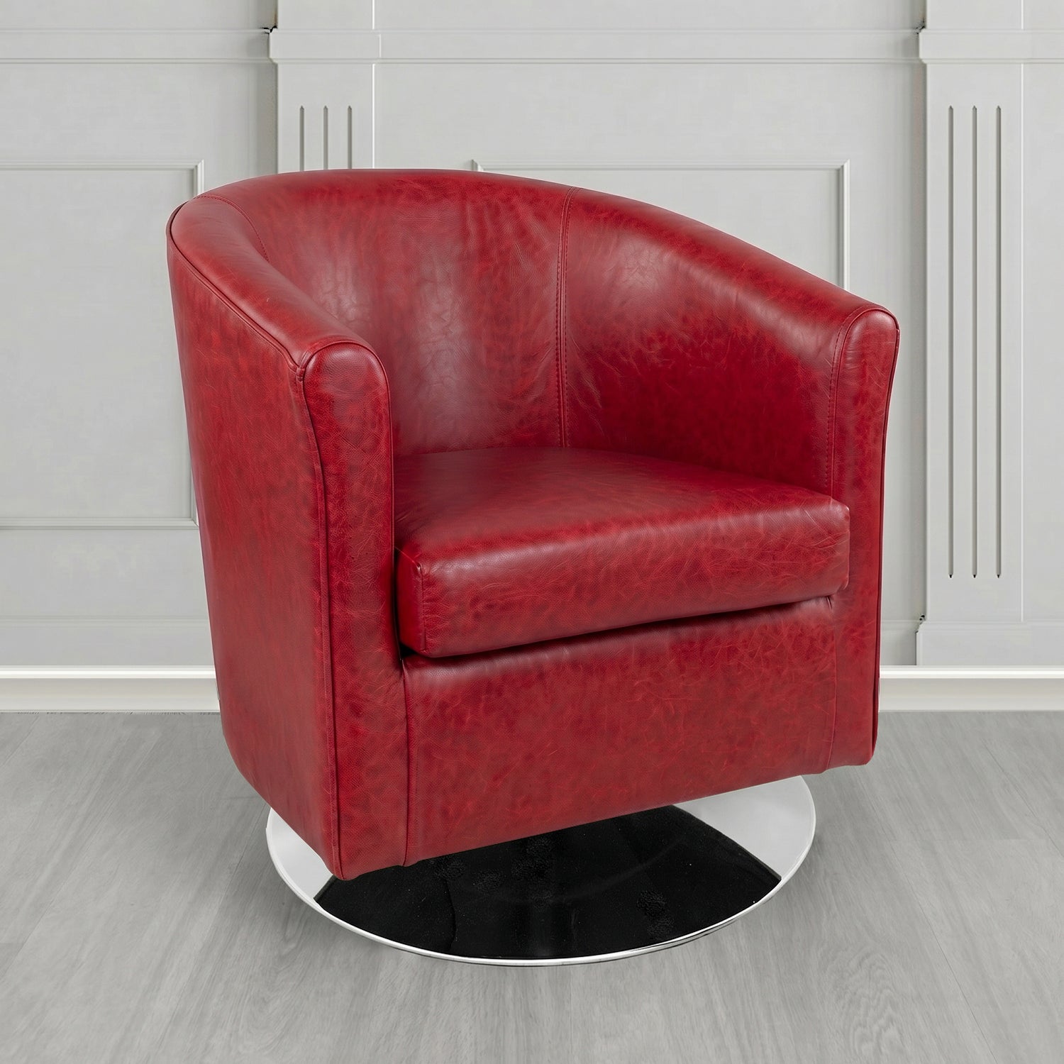 Tuscany Swivel Tub Chair in Crest Leather Old English Crib 5 Genuine Leather