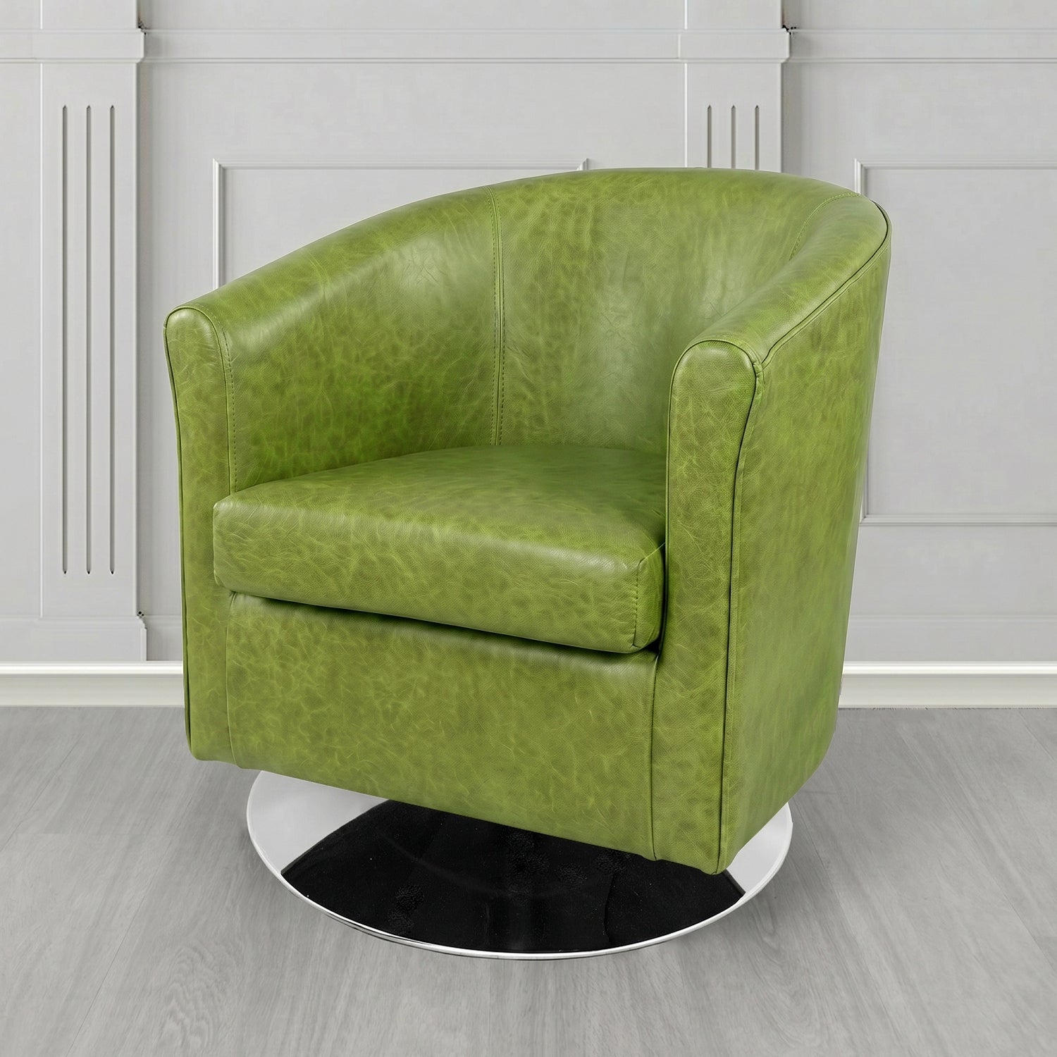 Tuscany Swivel Tub Chair in Crest Leather Old English Crib 5 Genuine Leather