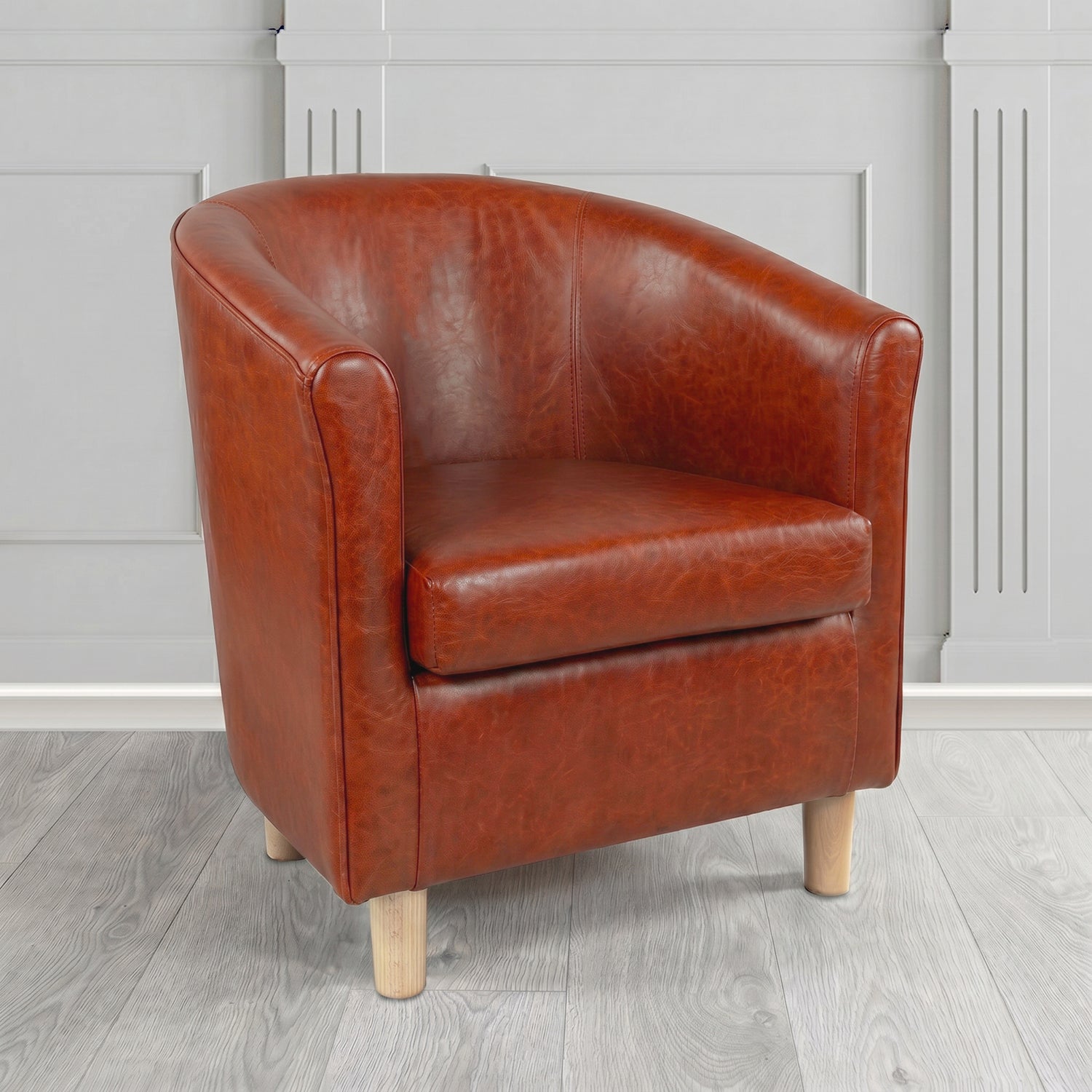 Tuscany Tub Chair in Crest Leather Old English Crib 5 Genuine Leather