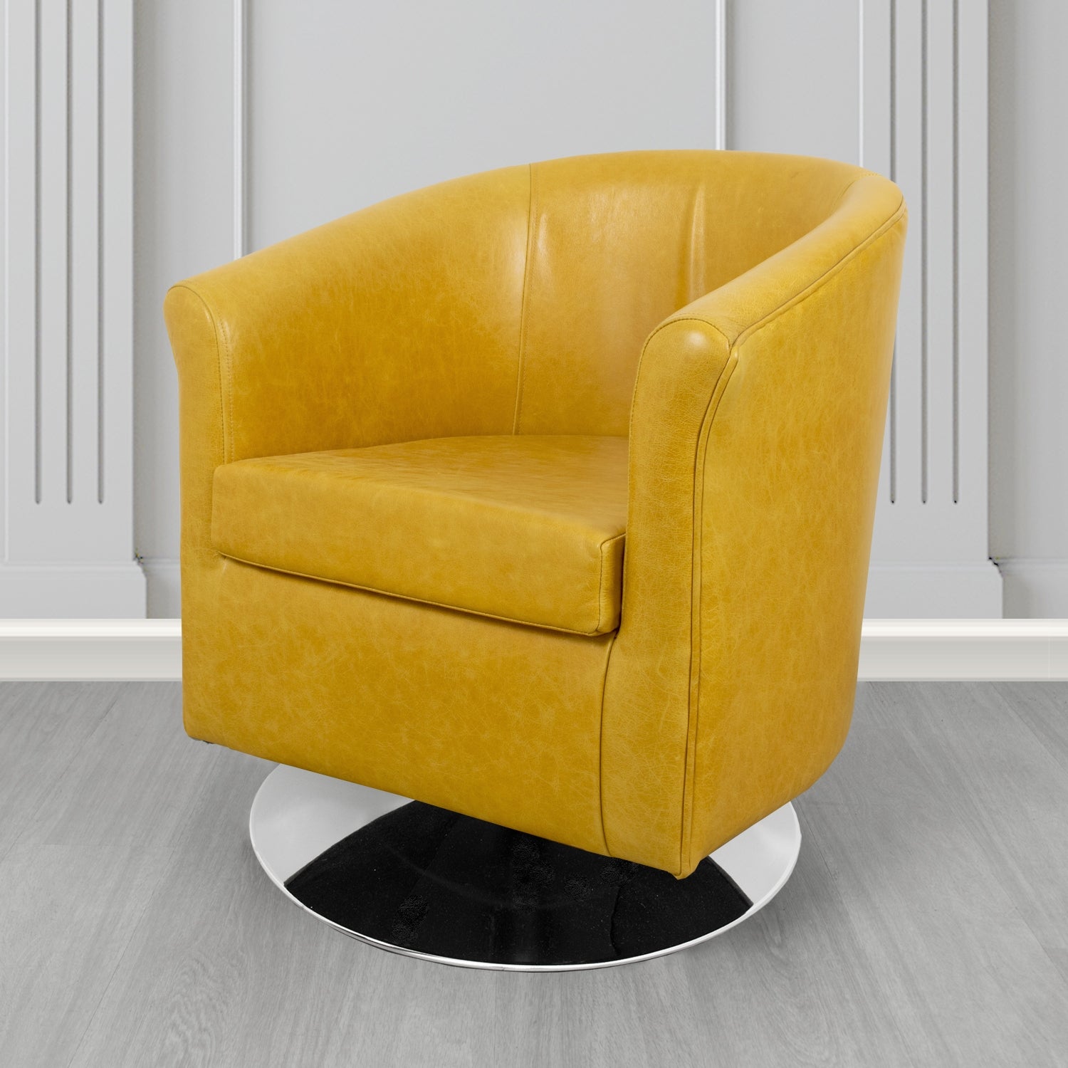 Tuscany Swivel Tub Chair in Crest Leather Old English Crib 5 Genuine Leather