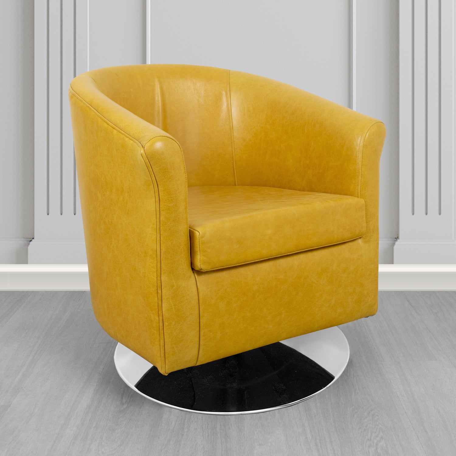 Tuscany Swivel Tub Chair in Crest Leather Old English Crib 5 Genuine Leather