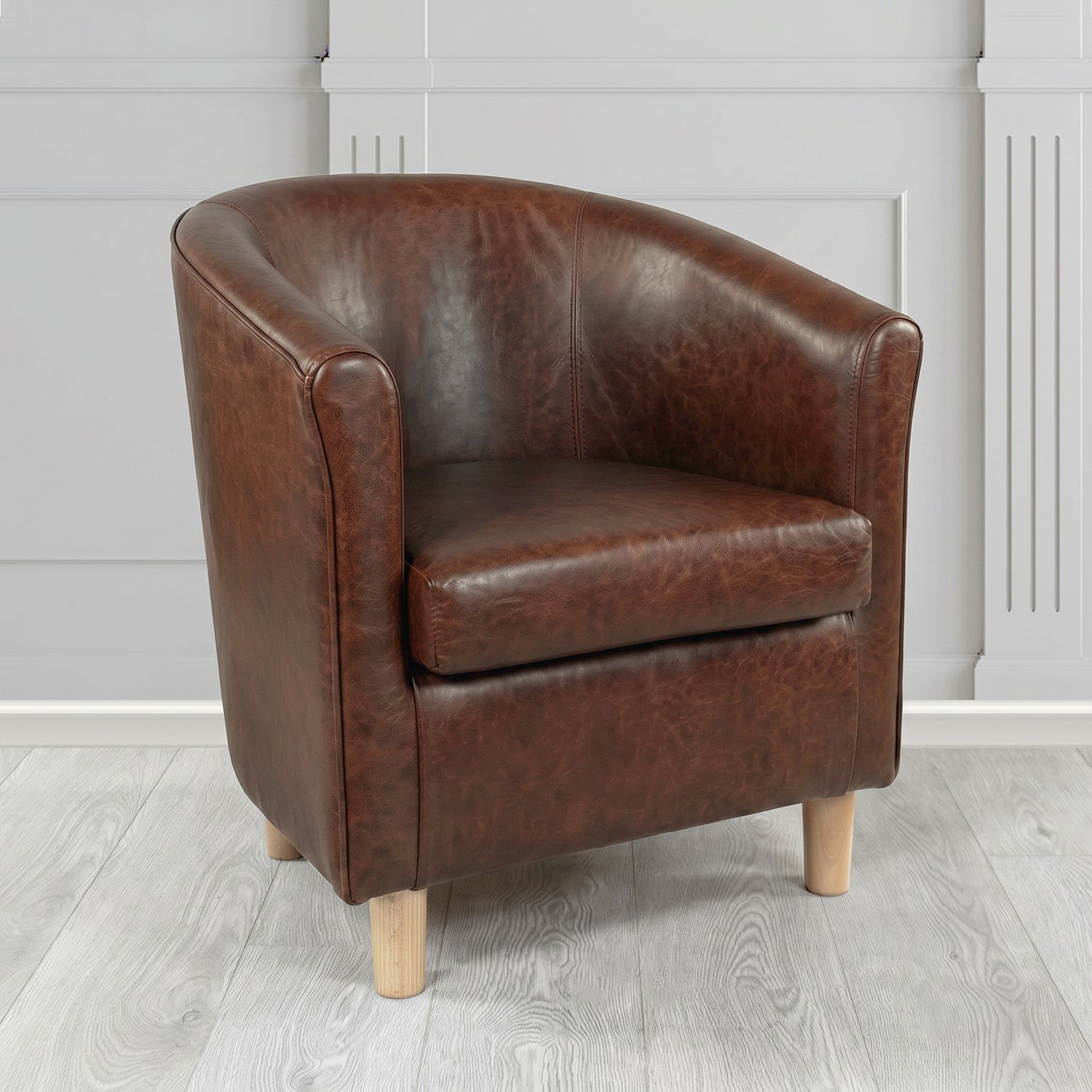Tuscany Tub Chair in Crest Leather Old English Crib 5 Genuine Leather