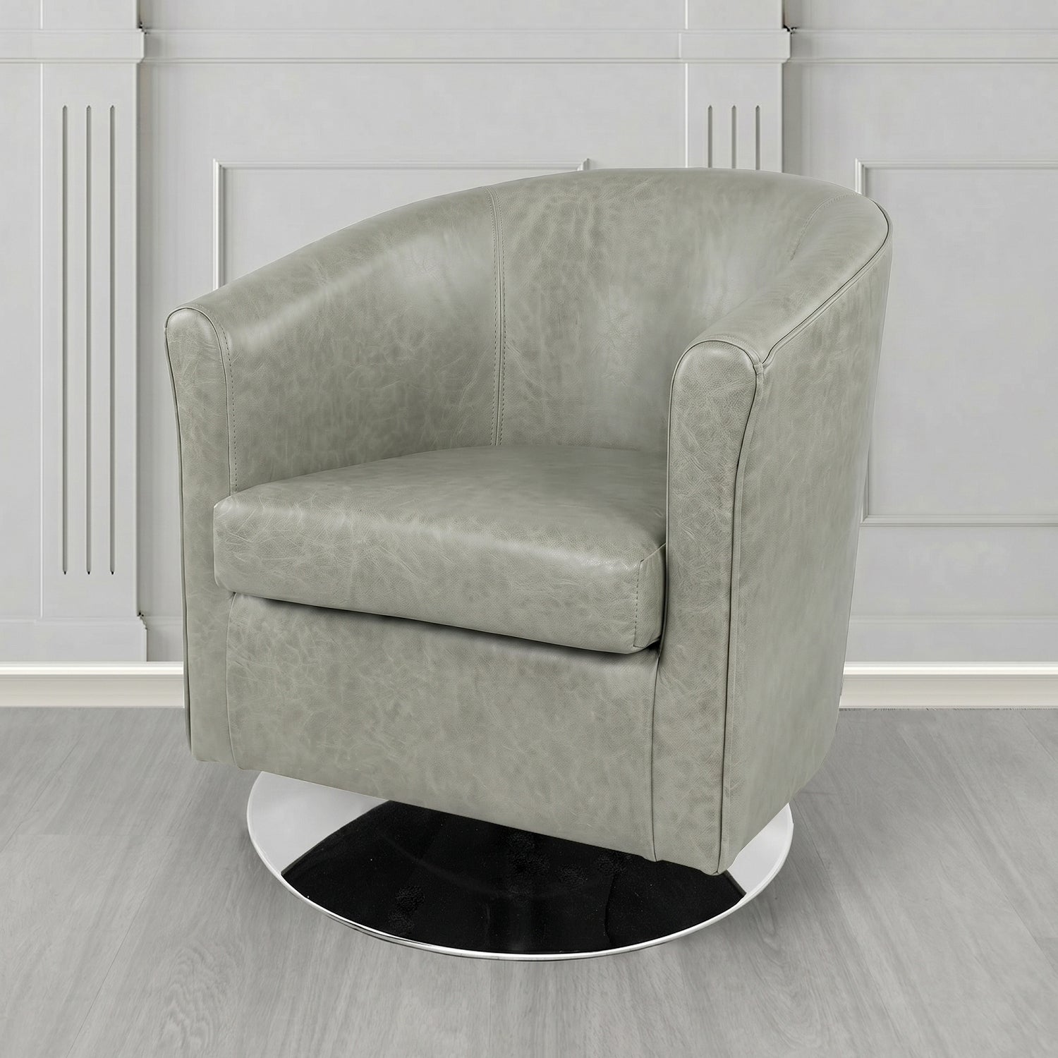 Tuscany Swivel Tub Chair in Crest Leather Old English Crib 5 Genuine Leather